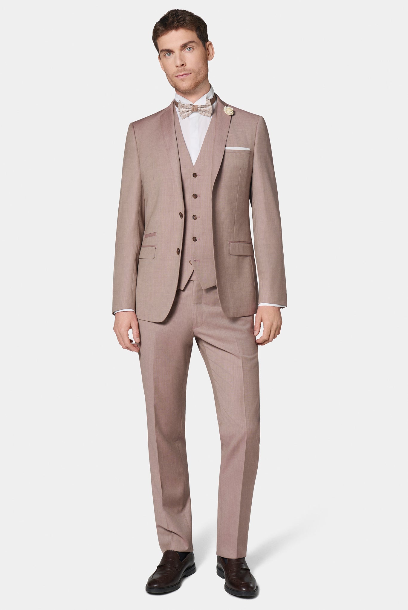Laine vierge Natural stretch — Gilet de costume Jerem, entièrement doublée, simple boutonnage