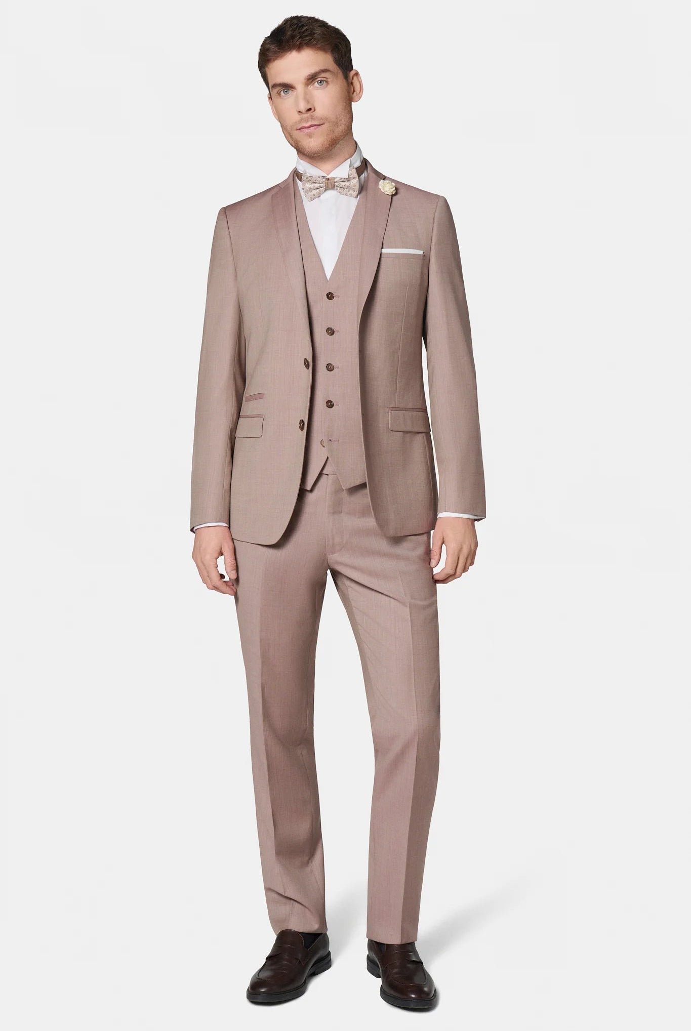 Laine vierge Natural stretch — Gilet de costume Jerem, entièrement doublée, simple boutonnage