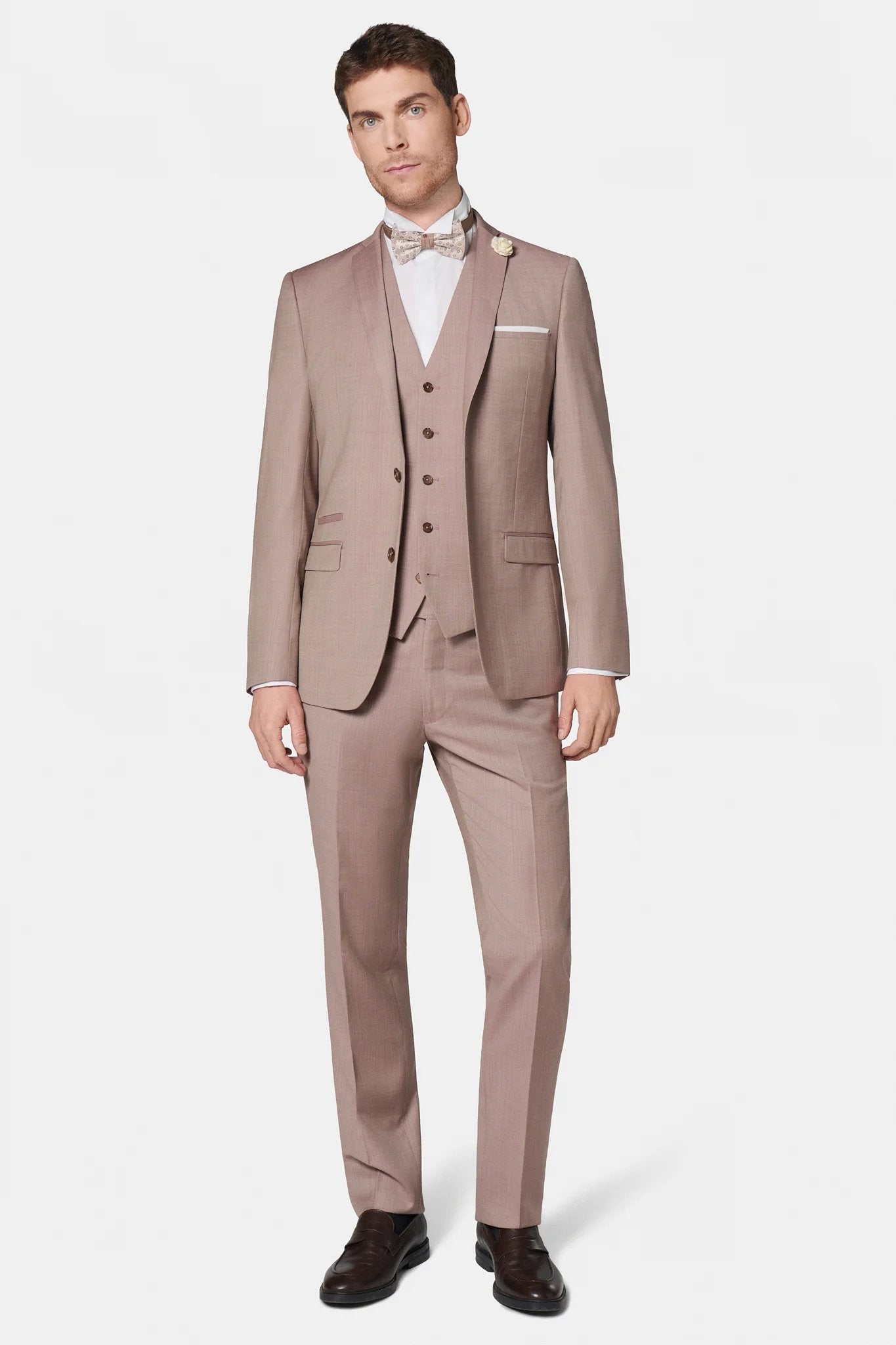 Laine vierge Natural stretch — Gilet de costume Jerem, entièrement doublée, simple boutonnage