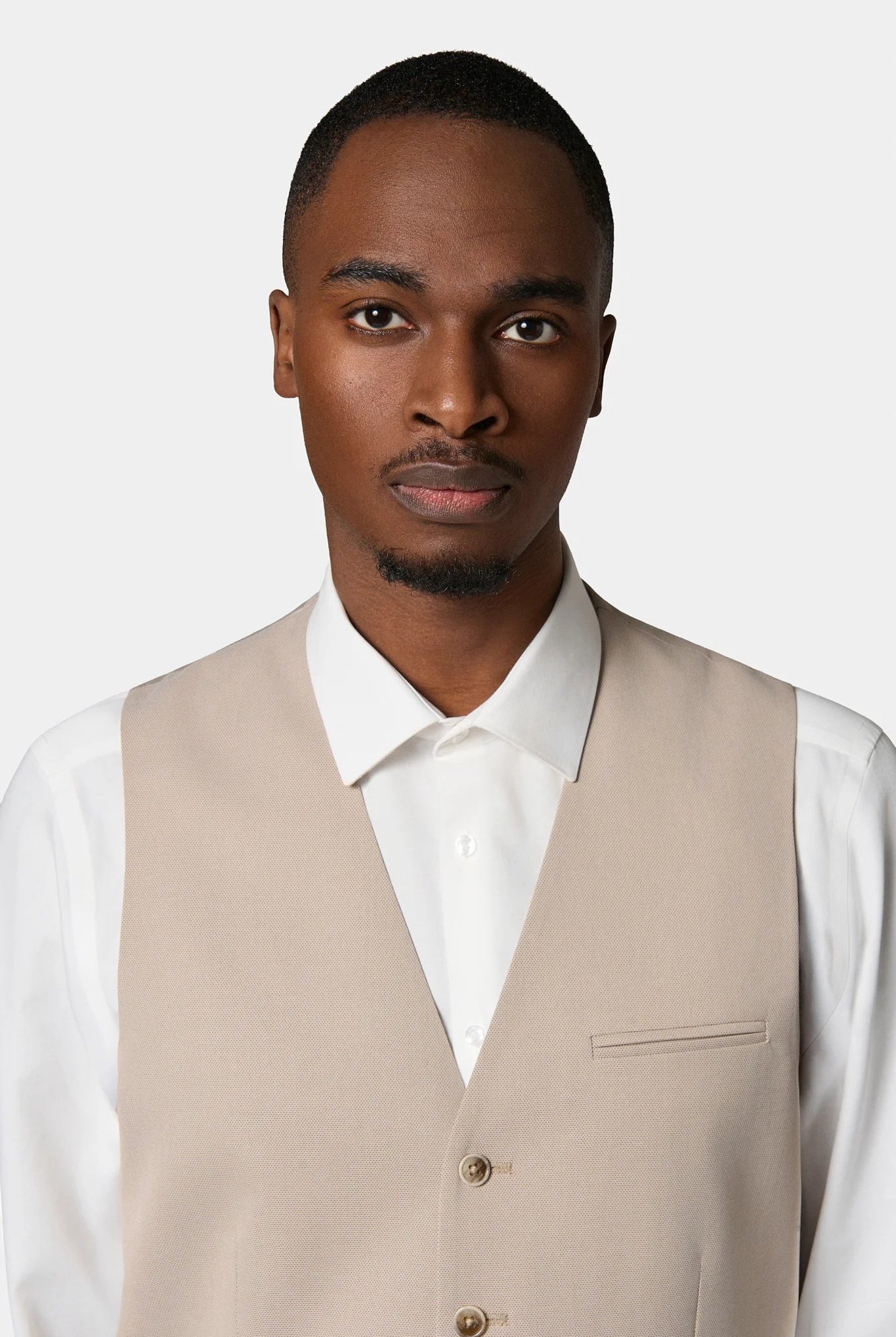 Gilet de costume ajustable stretch Jerem, simple boutonnage, entièrement doublée