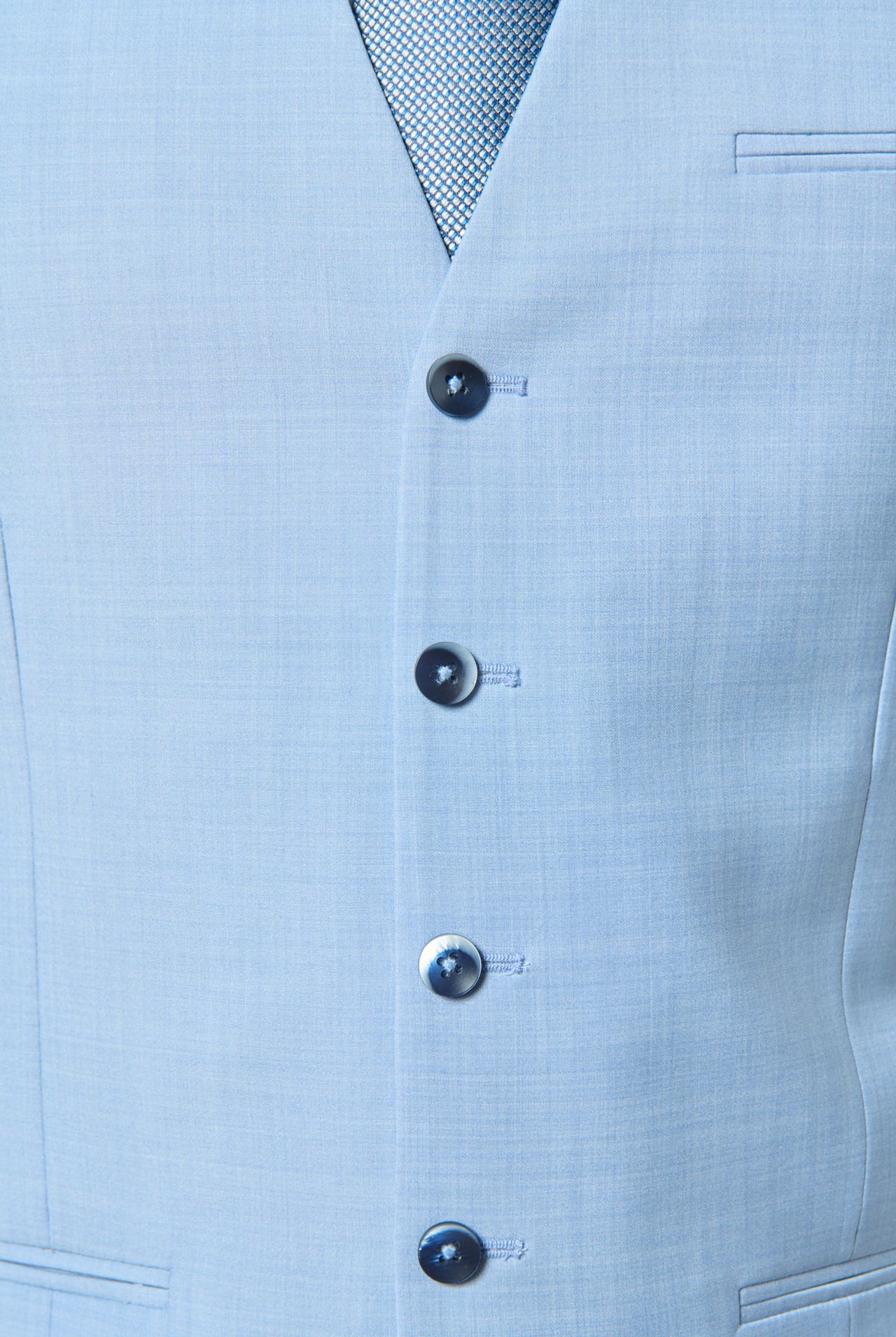 Gilet de costume bi-stretch, laine mélangée chinée Jerem, simple boutonnage, entièrement doublée