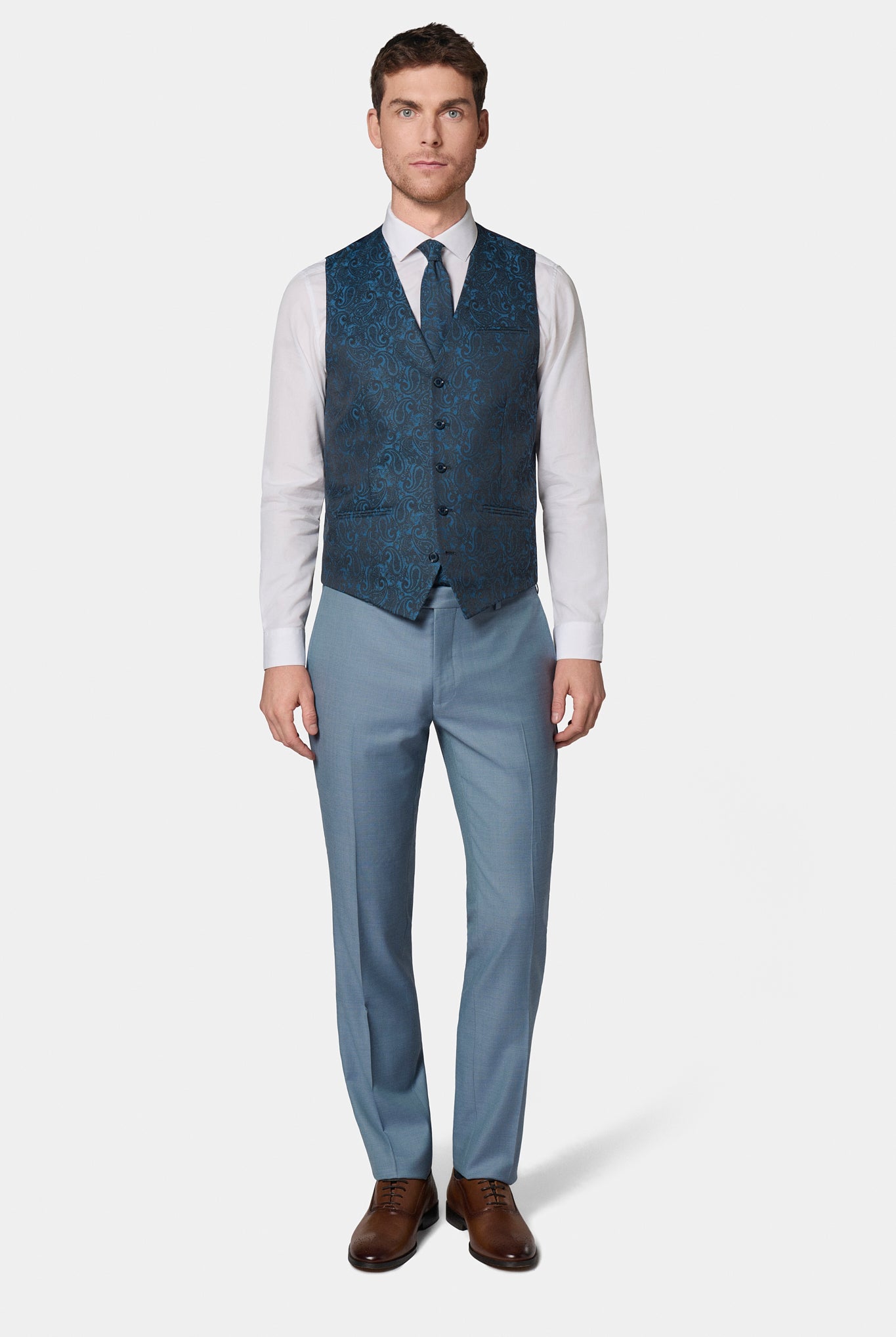 Gilet de cérémonie, jacquard motif cachemire Jerem, entièrement doublée