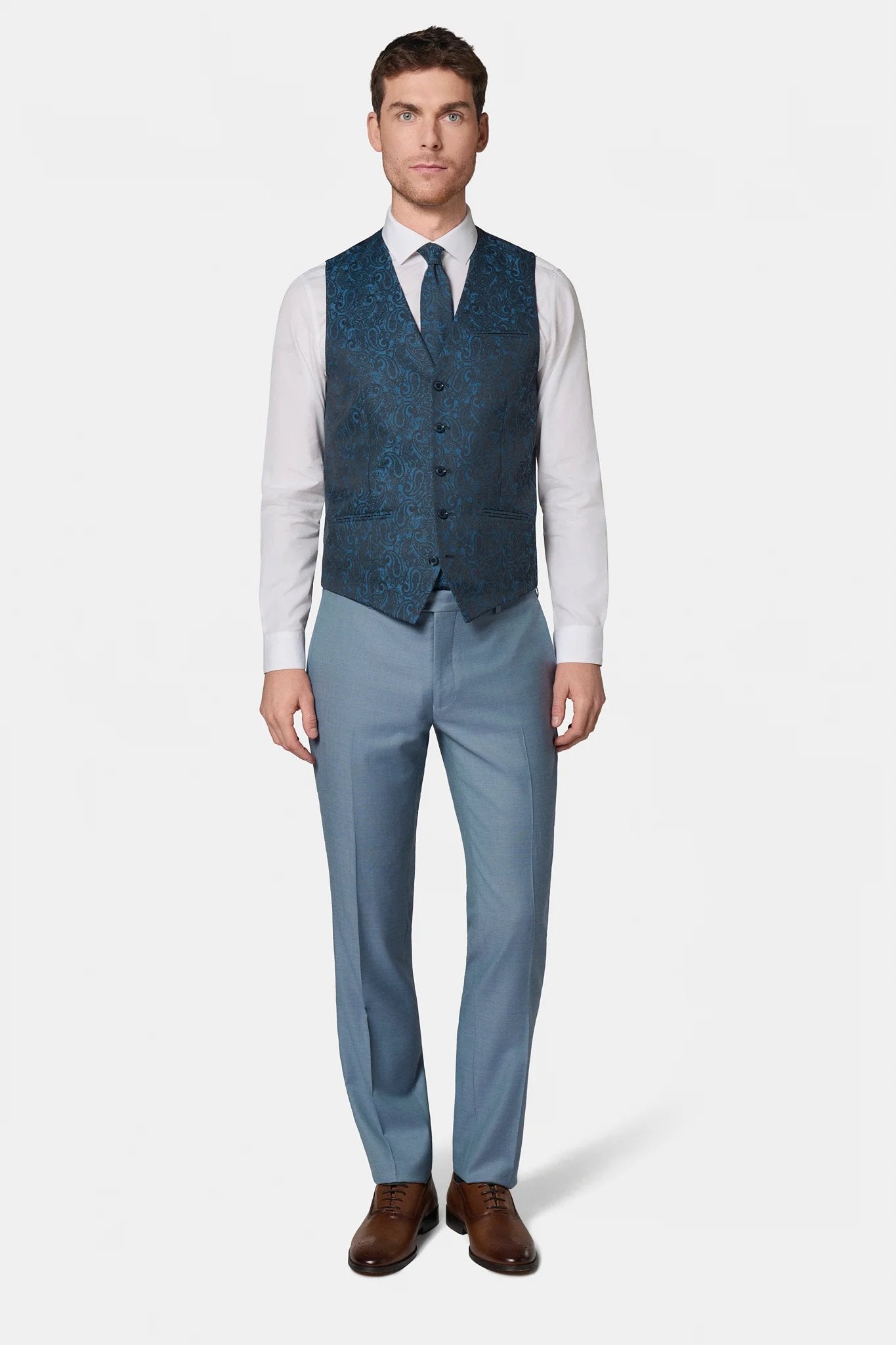Gilet de cérémonie, jacquard motif cachemire Jerem, entièrement doublée