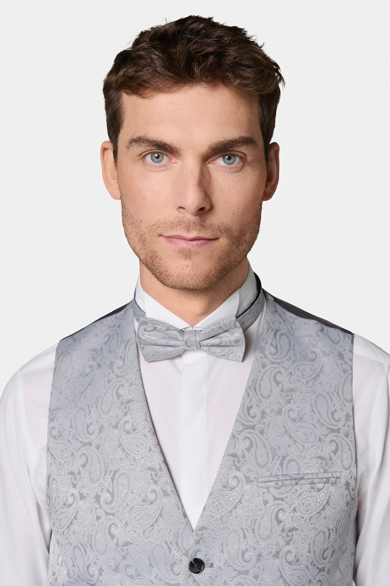 Jacquard motif cachemire — Gilet de cérémonie Jerem, simple boutonnage