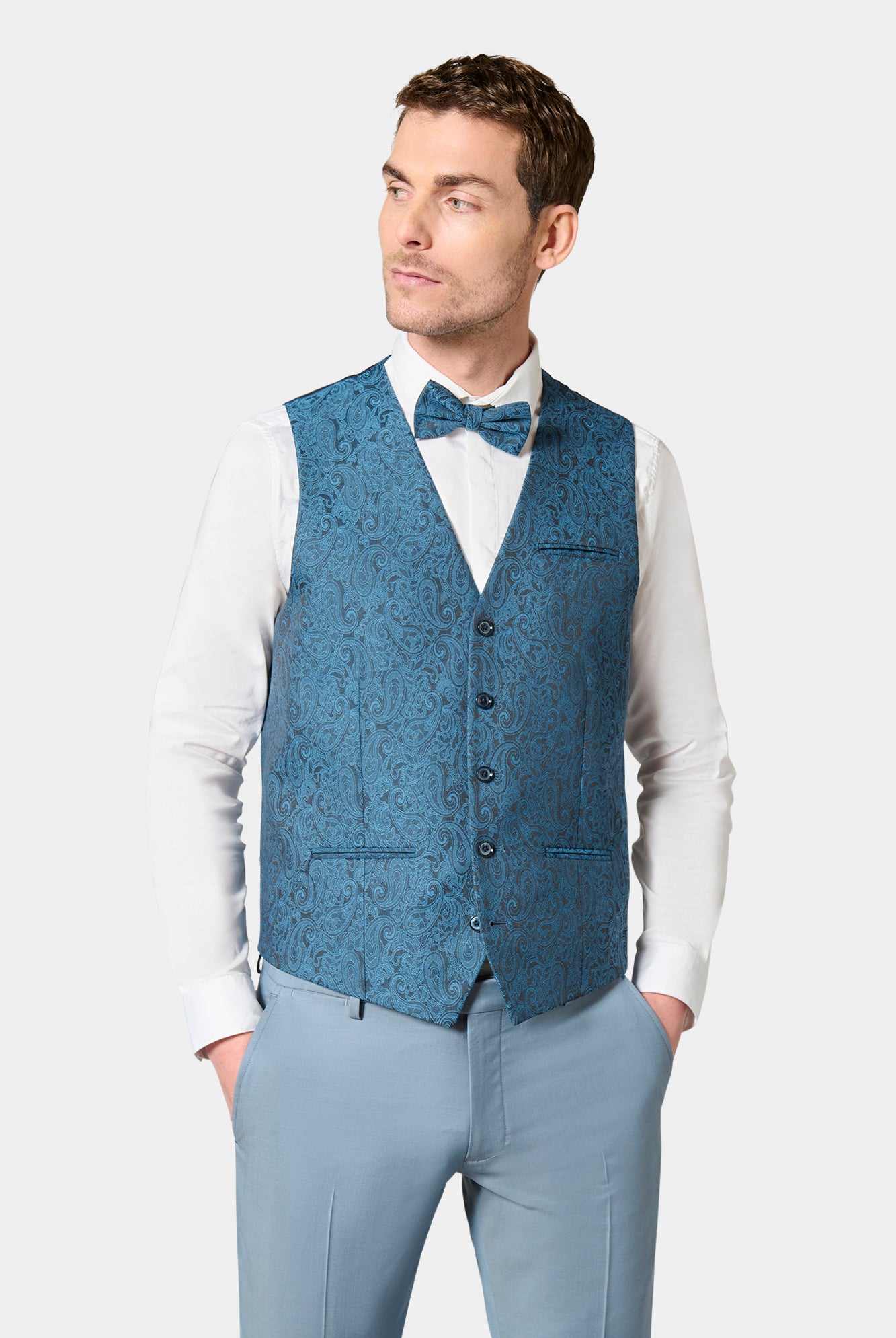 Gilet de cérémonie Jerem, simple boutonnage, entièrement doublée vue 16