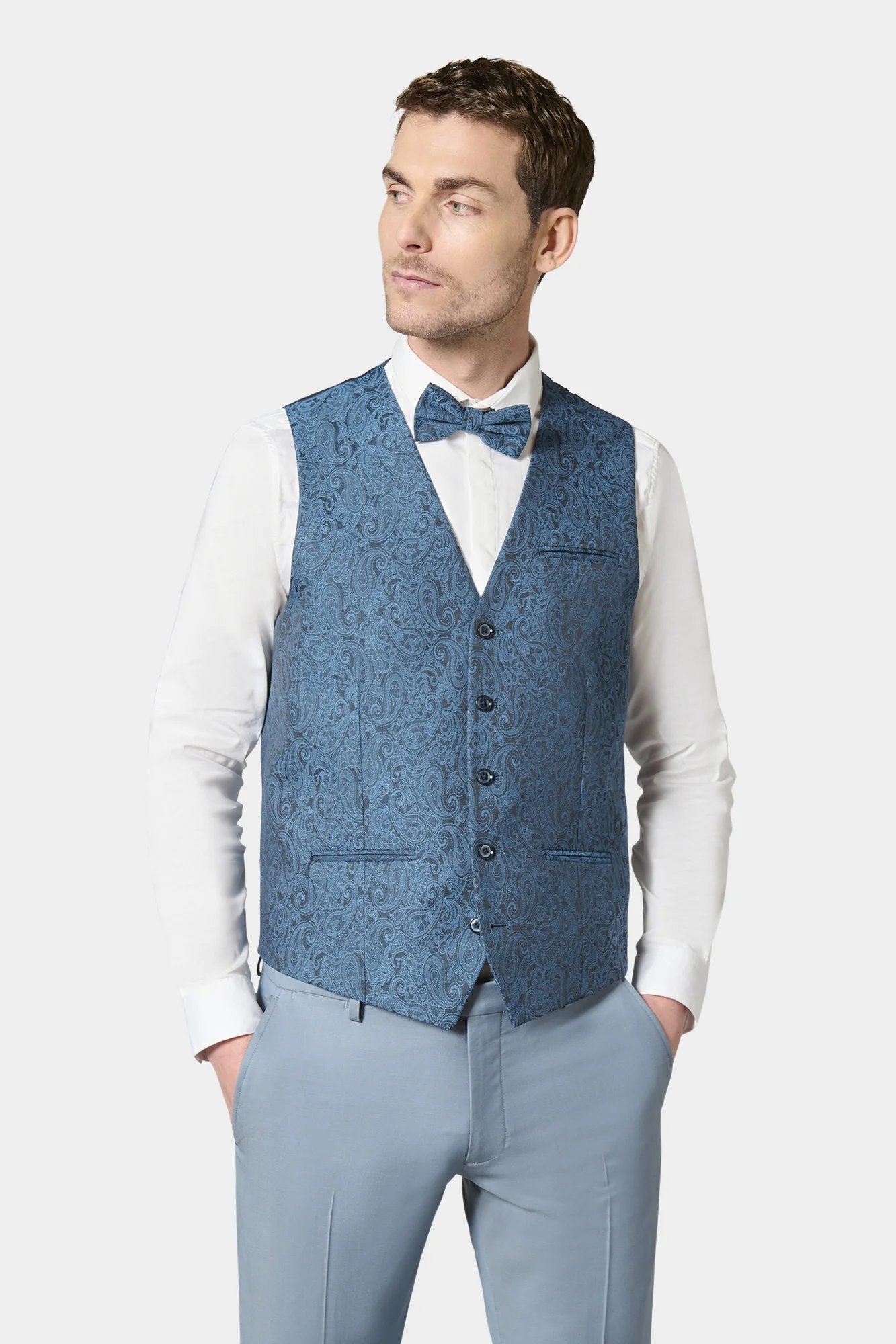 Gilet de cérémonie Jerem, simple boutonnage, entièrement doublée vue 16