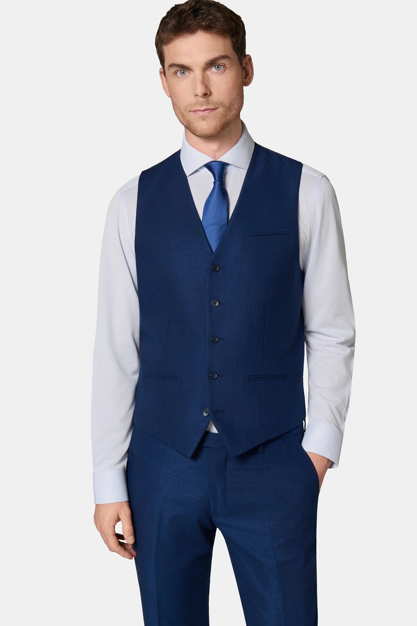 Gilet de costume satinée Jerem, entièrement doublée, simple boutonnage
