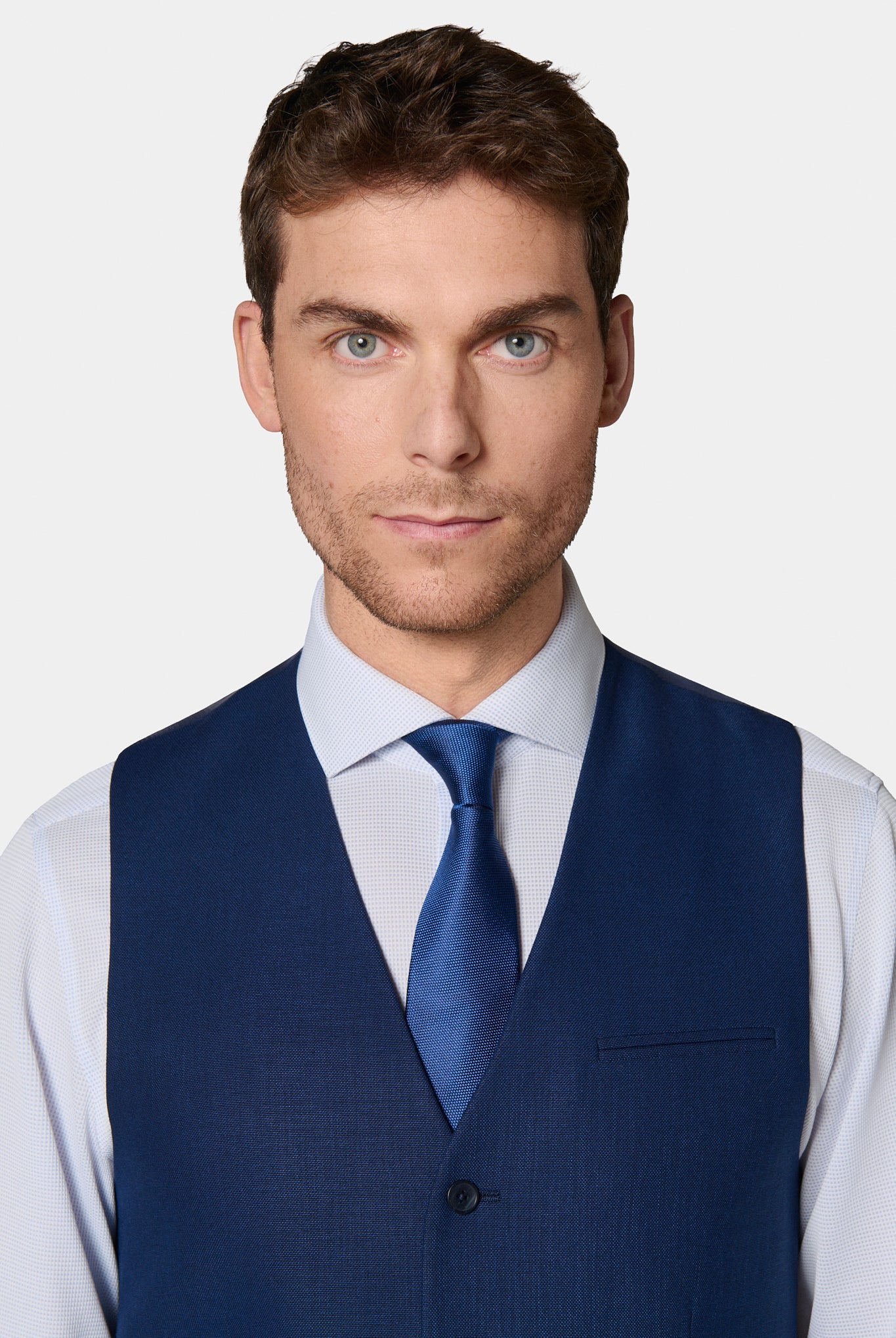 Gilet de costume satinée Jerem, simple boutonnage, entièrement doublée