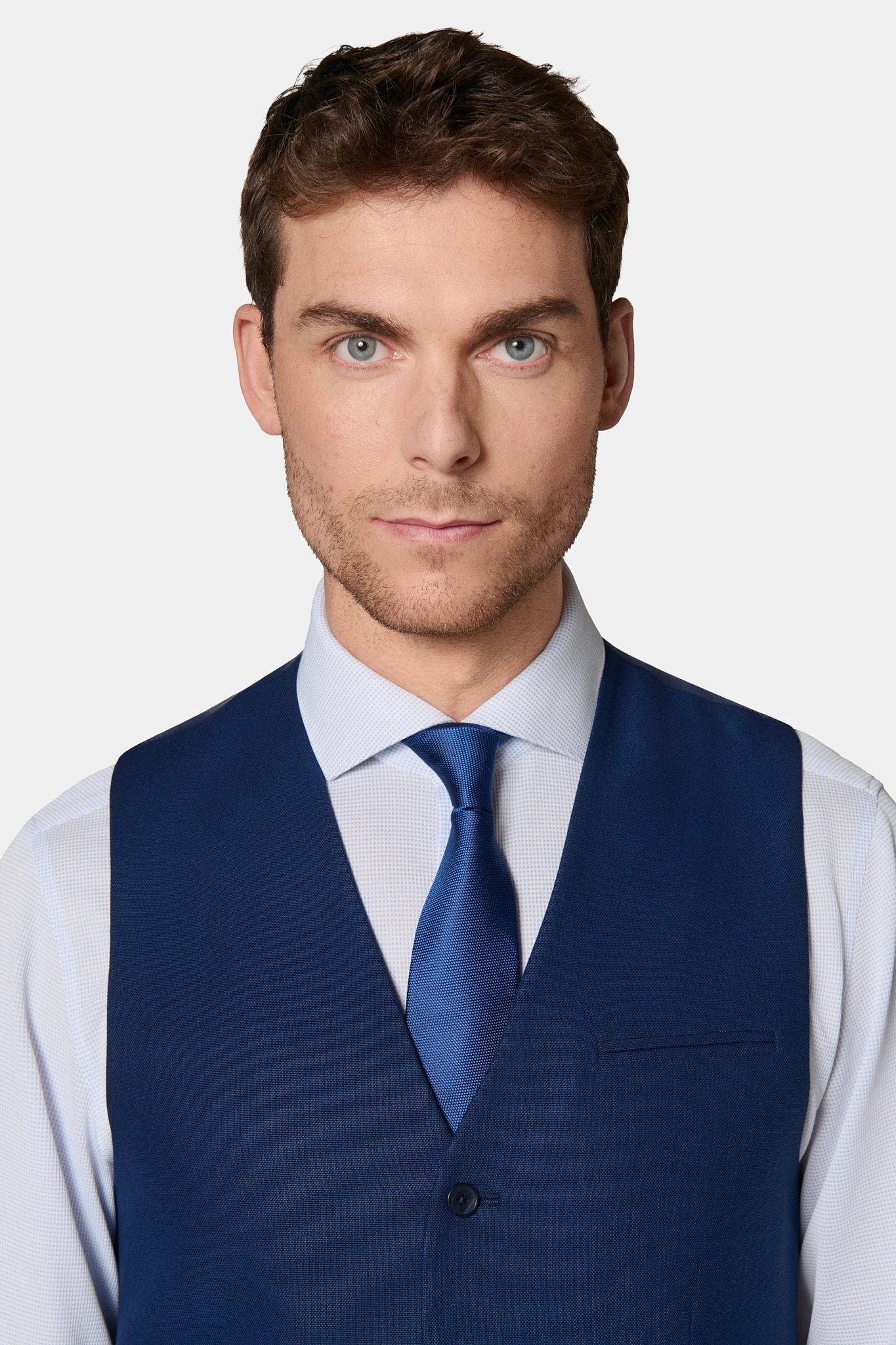 Gilet de costume satinée Jerem, simple boutonnage, entièrement doublée