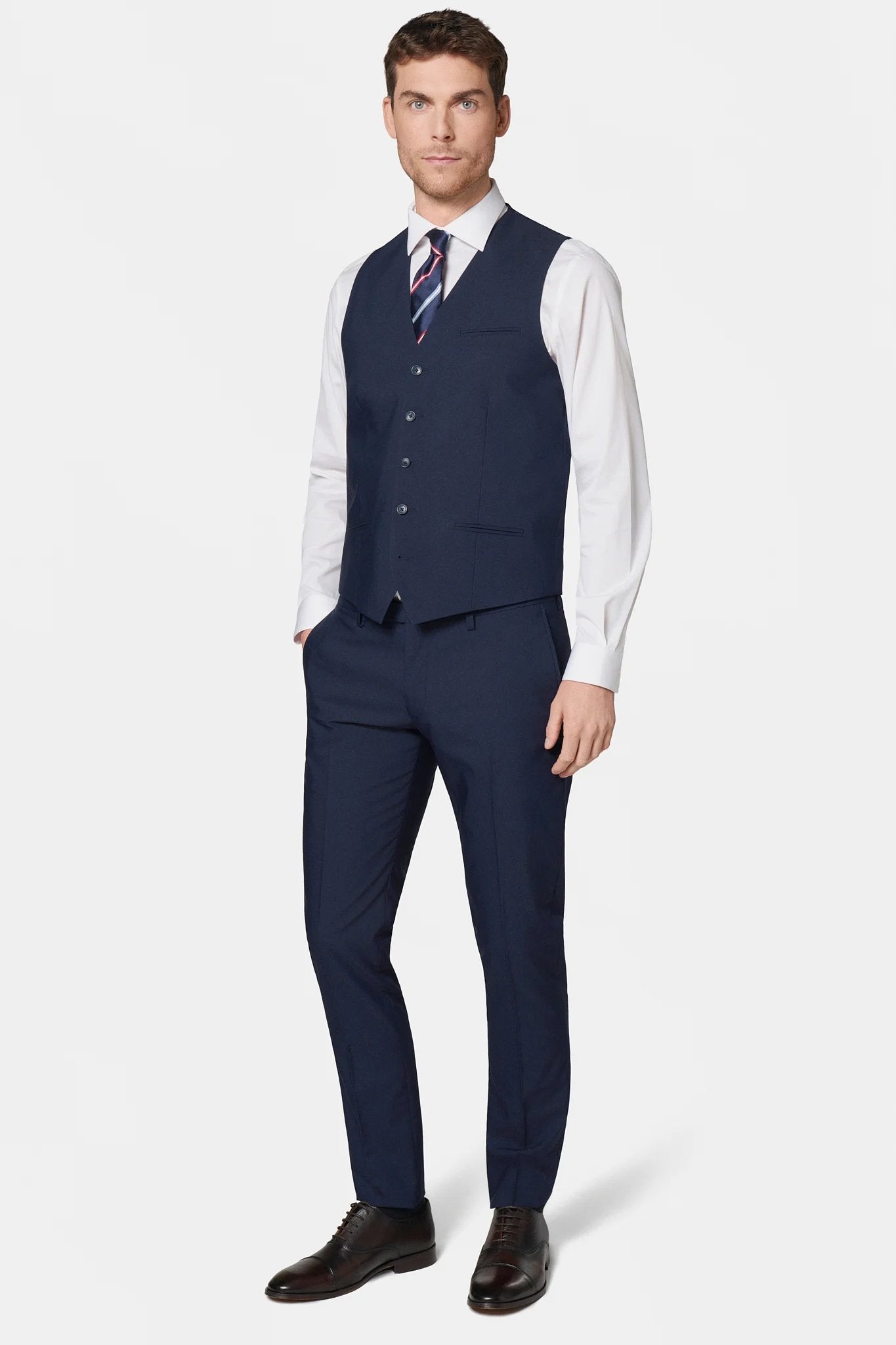 Gilet de costume sergé technique stretch Jerem, entièrement doublée