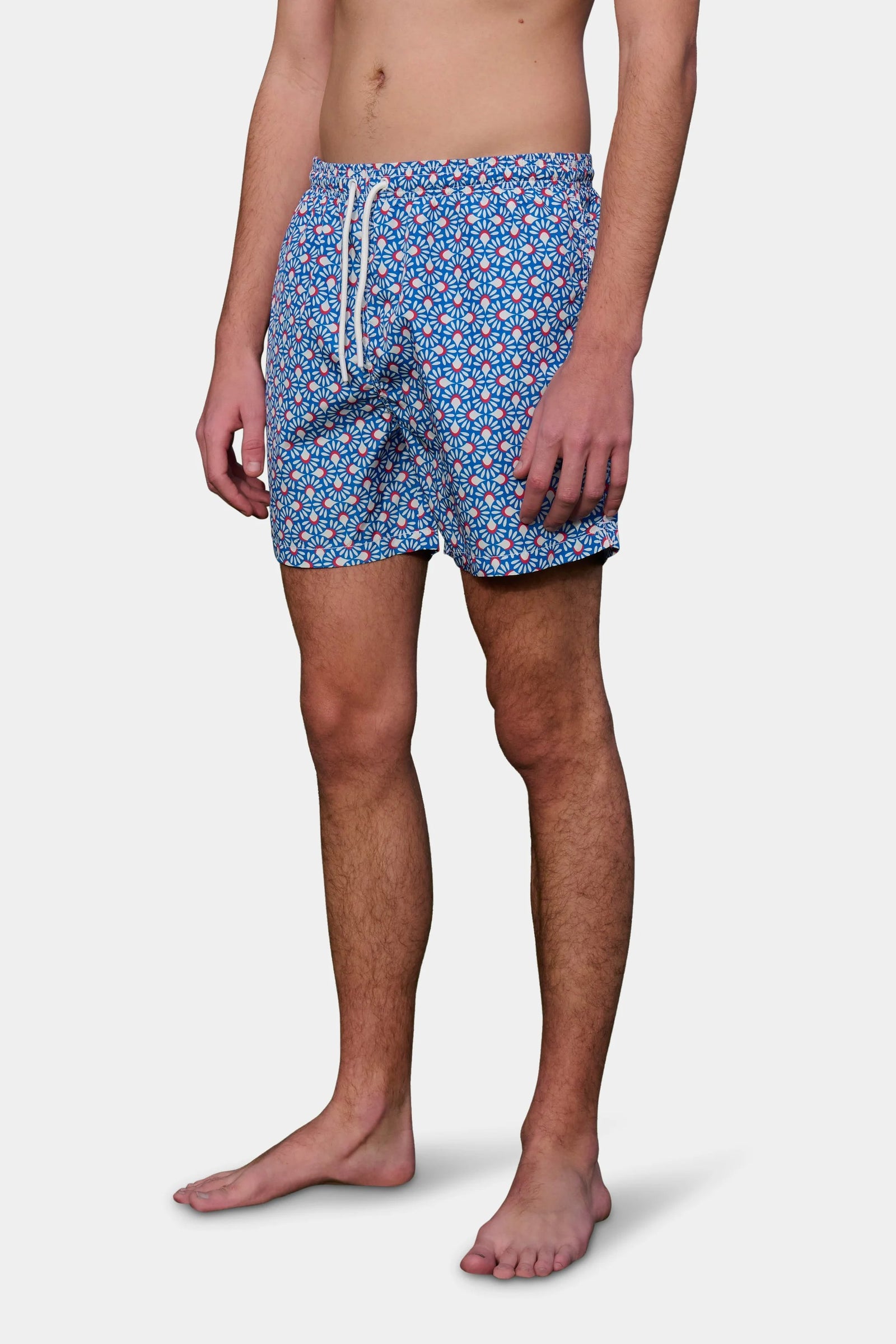 Maillot de bain à imprimé mosaïque bleu Jerem — vue portée de profil