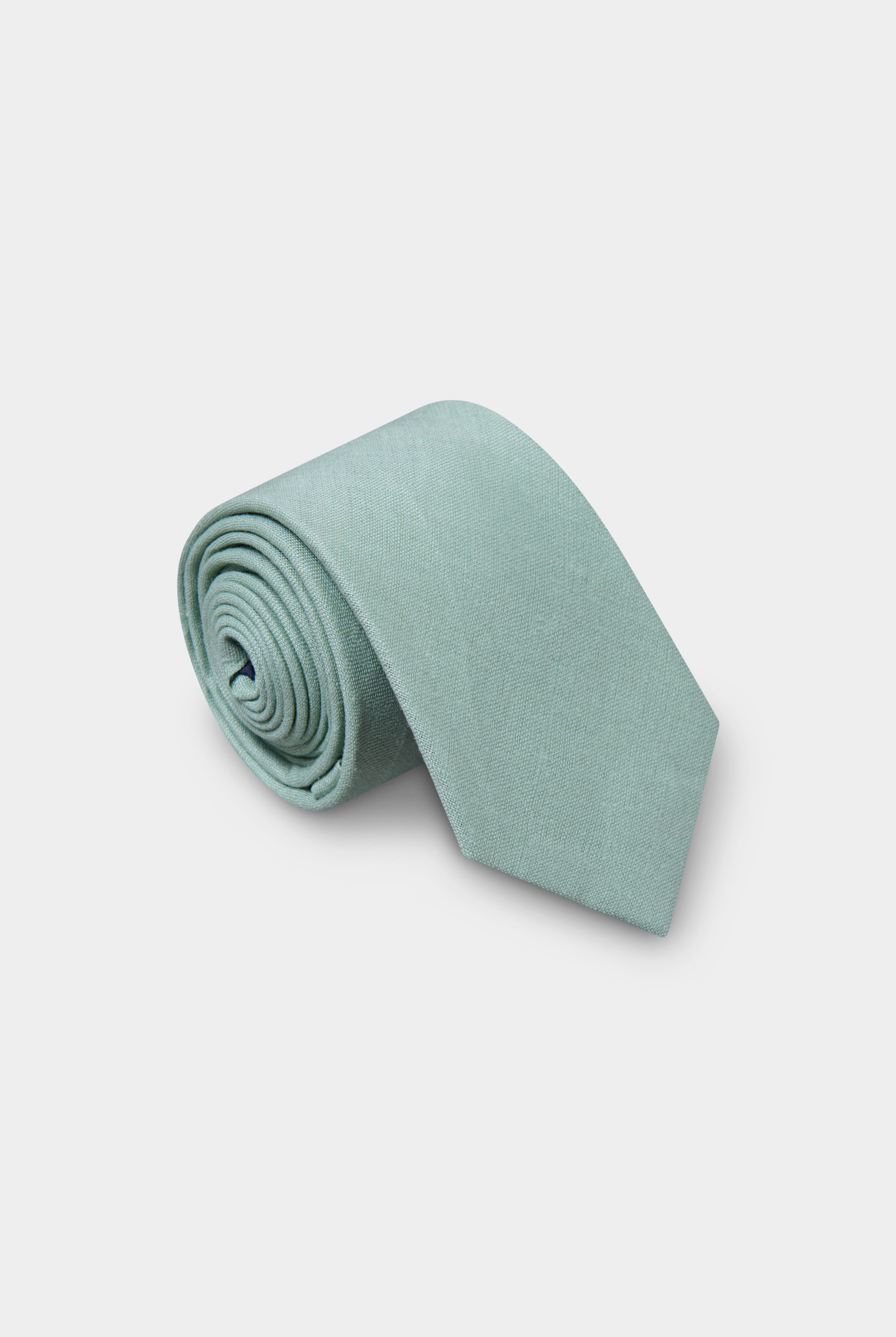 Cravate en pur lin Jerem, coloris vert sauge