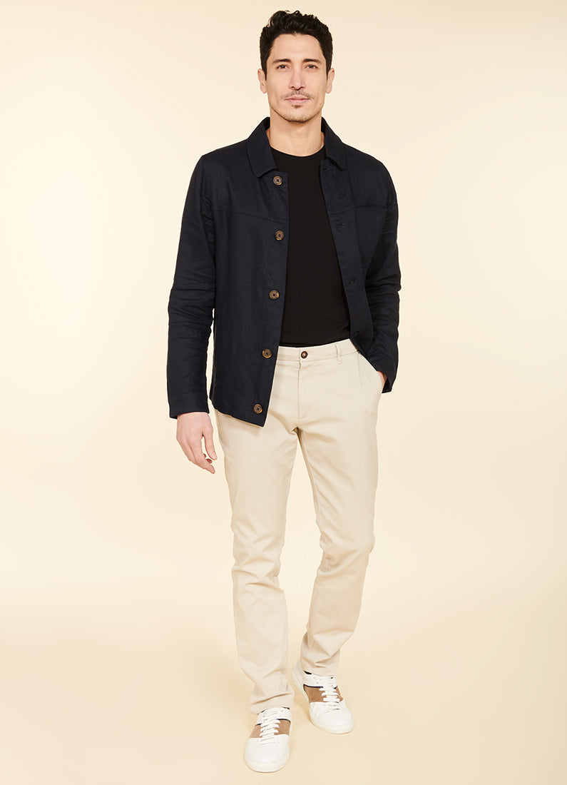 Toile de lin swany — Surchemise Jerem, poche poitrine