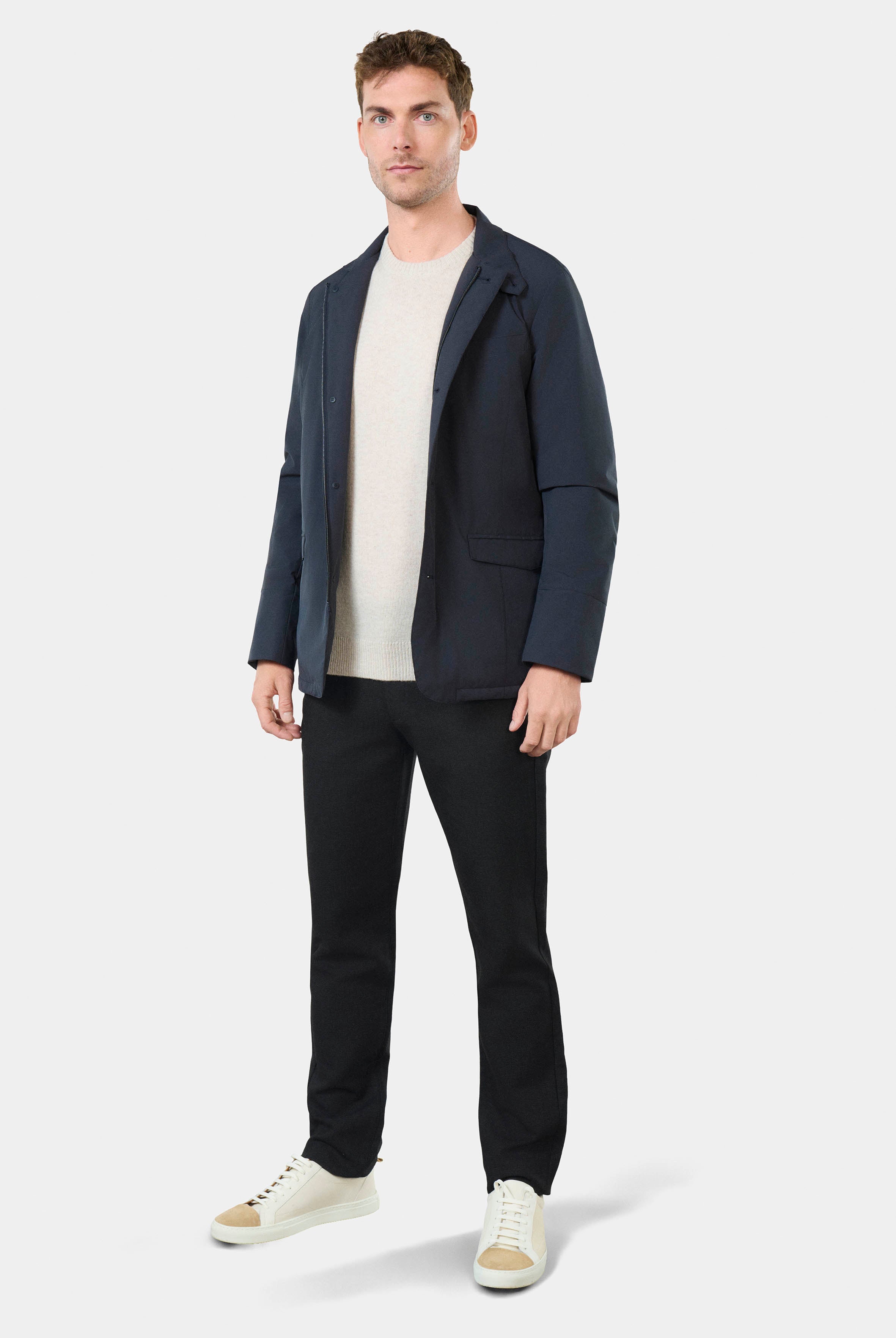 Parka légère col officier Jerem, coupe droite, poche poitrine