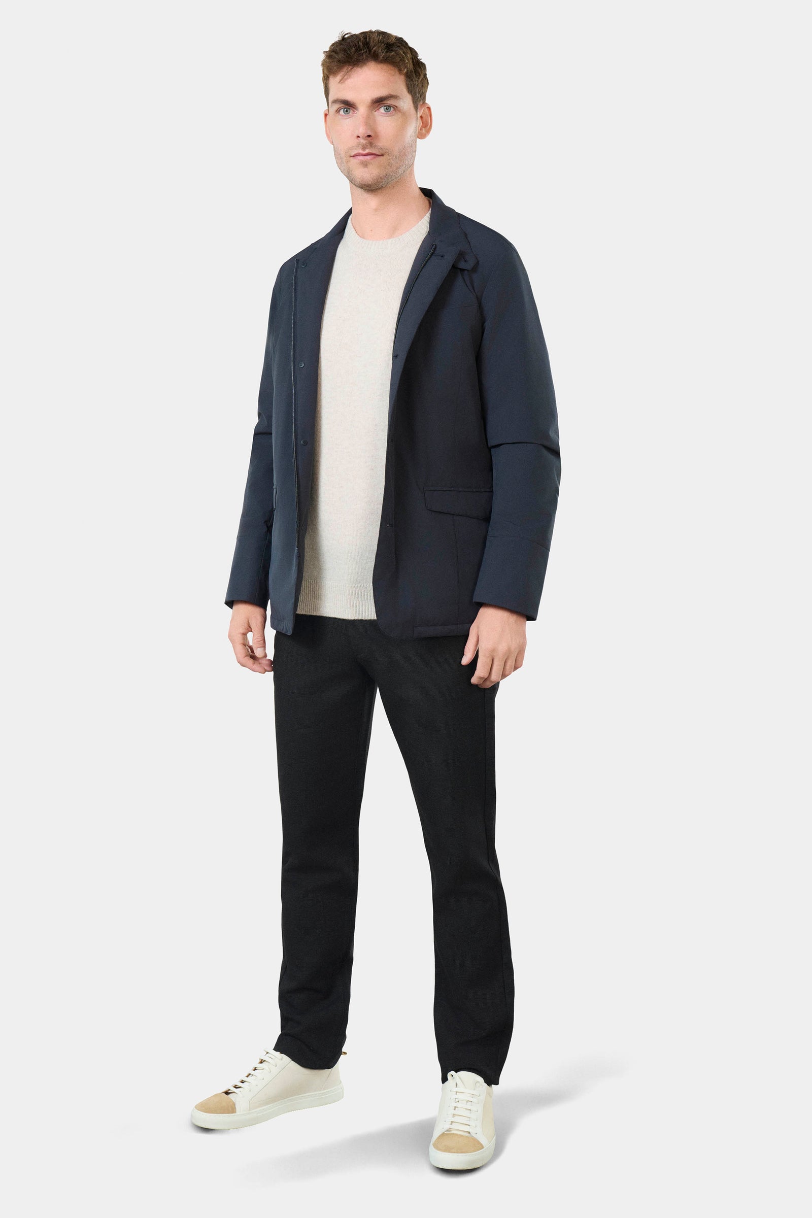 Parka légère col officier Jerem, coupe droite, poche poitrine