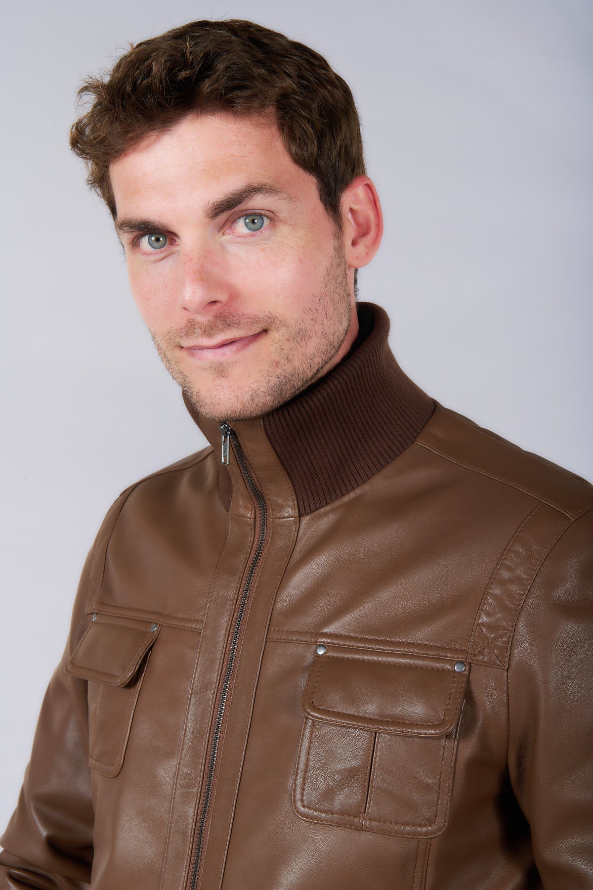 Blouson, cuir avec poches plaquées rabats Jerem vue 6