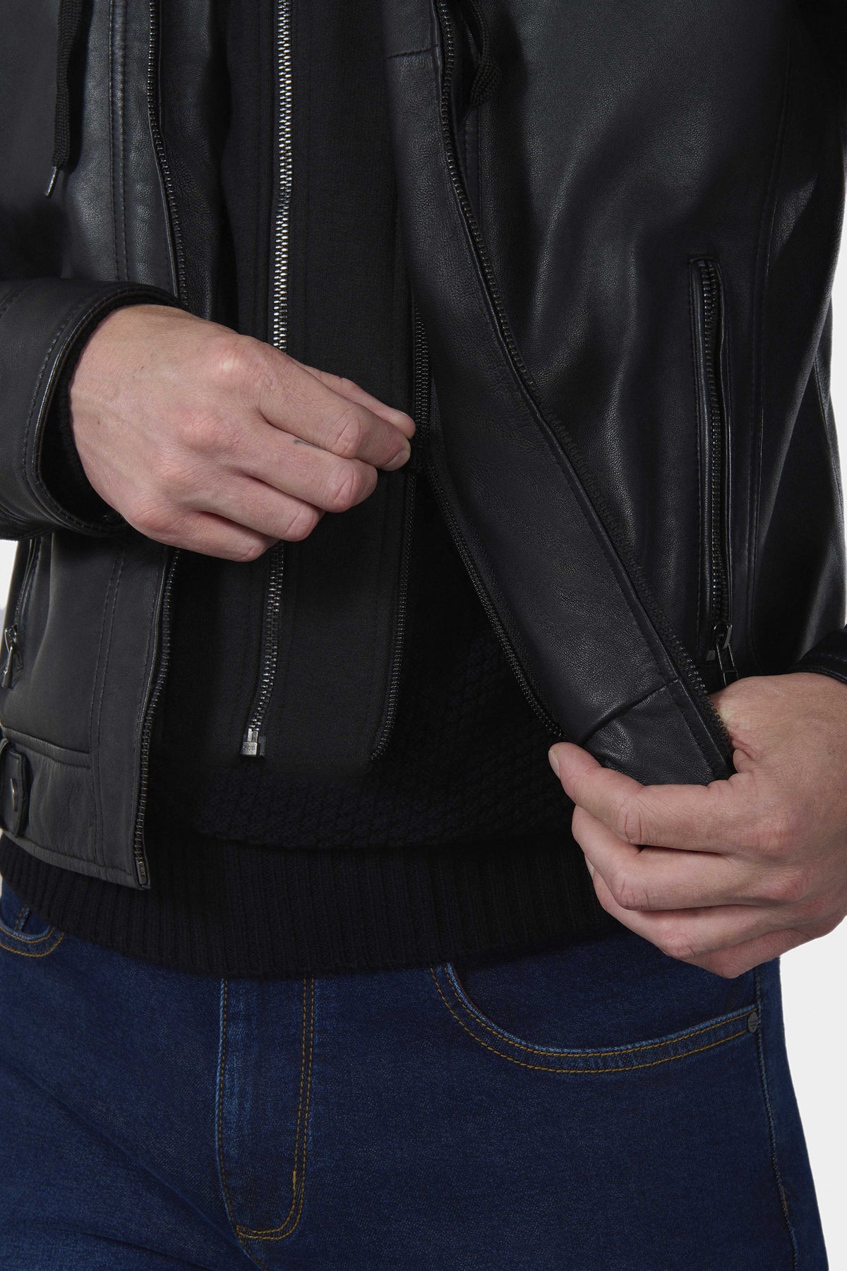 Jerem — Blouson en cuir col montant Doors
