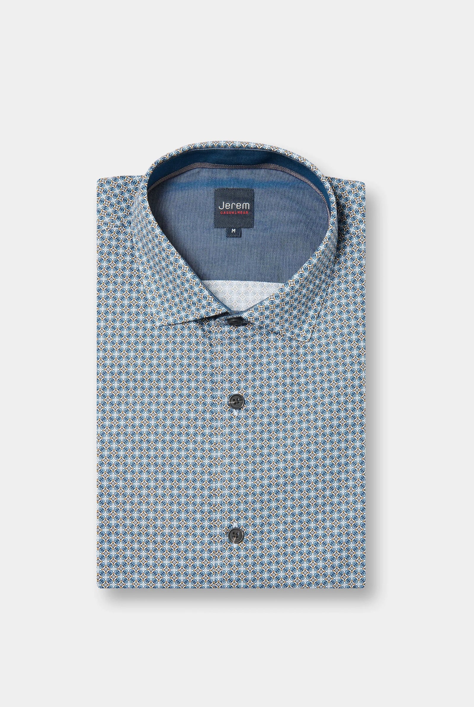 Chemise en popeline de coton imprimé fantaisie coupe confortable col classique Jerem, col classique, coupe confortable