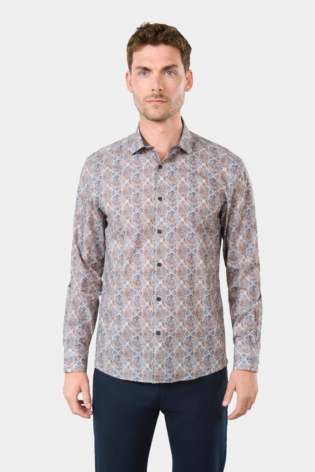 Camisa de popelina de algodón con estampado floral y corte cómodo - Jerem