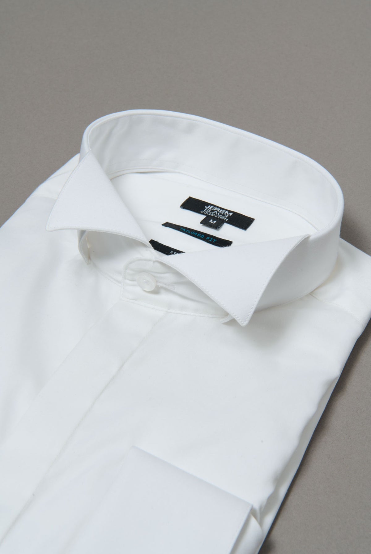 Chemise cérémonie, satin stretch col cassé coupe ajustée Jerem, coupe ajustée