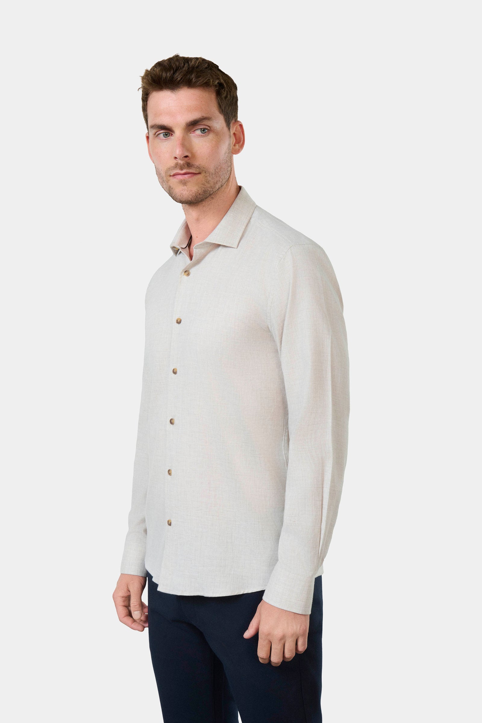 Chemise, twill de coton coupe confortable Jerem, col classique, coupe confortable