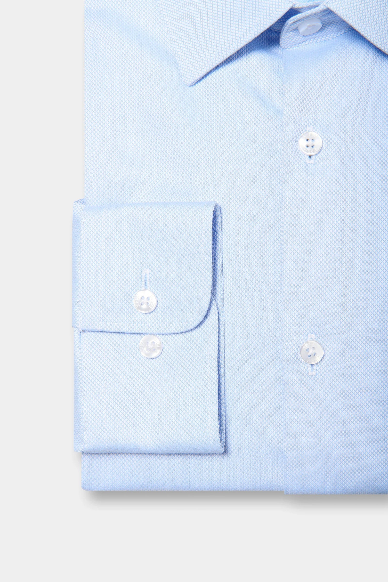 Pur coton sans repassage coupe droite — Chemise texturée Jerem, sans repassage, col classique