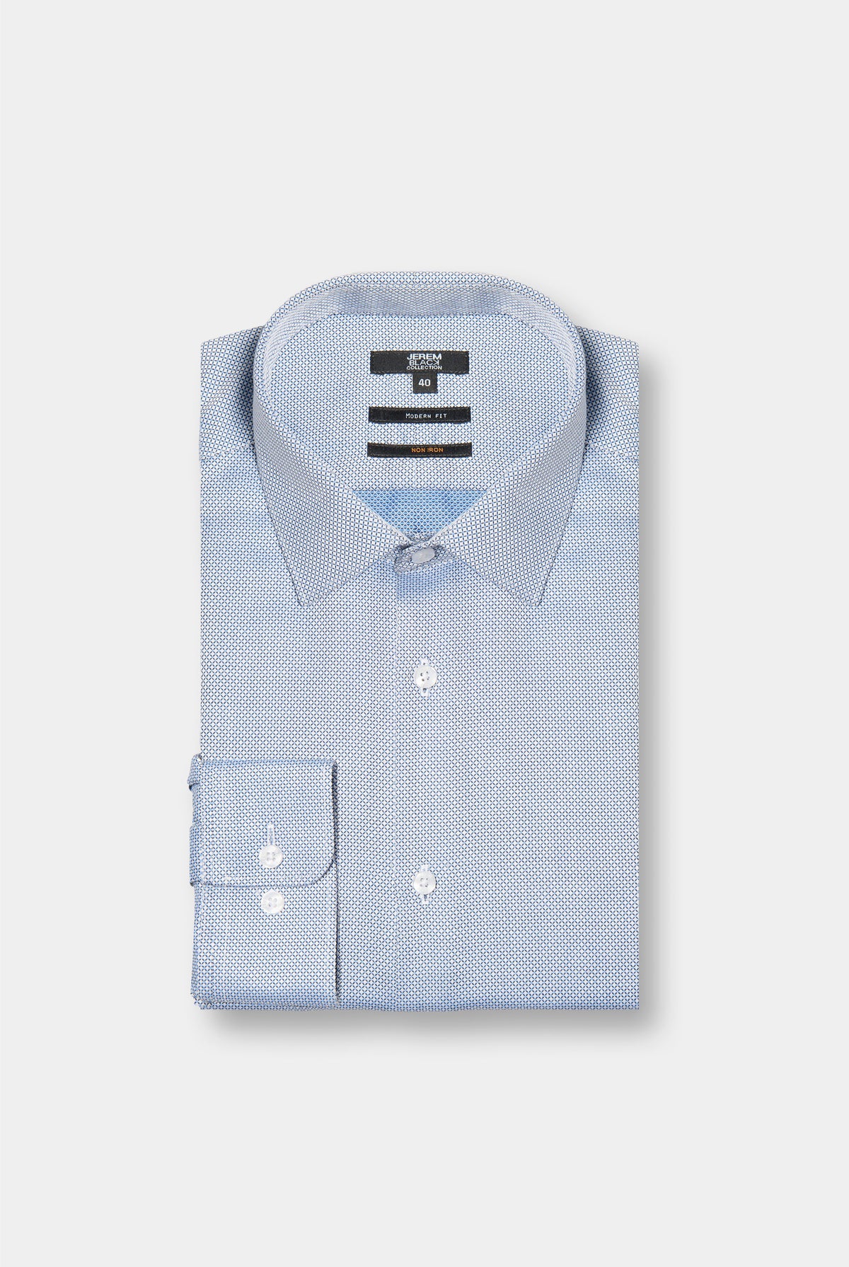 Chemise texturée motifs fantaisie en coton sans repassage coupe droite Jerem, col classique, coupe droite, sans repassage