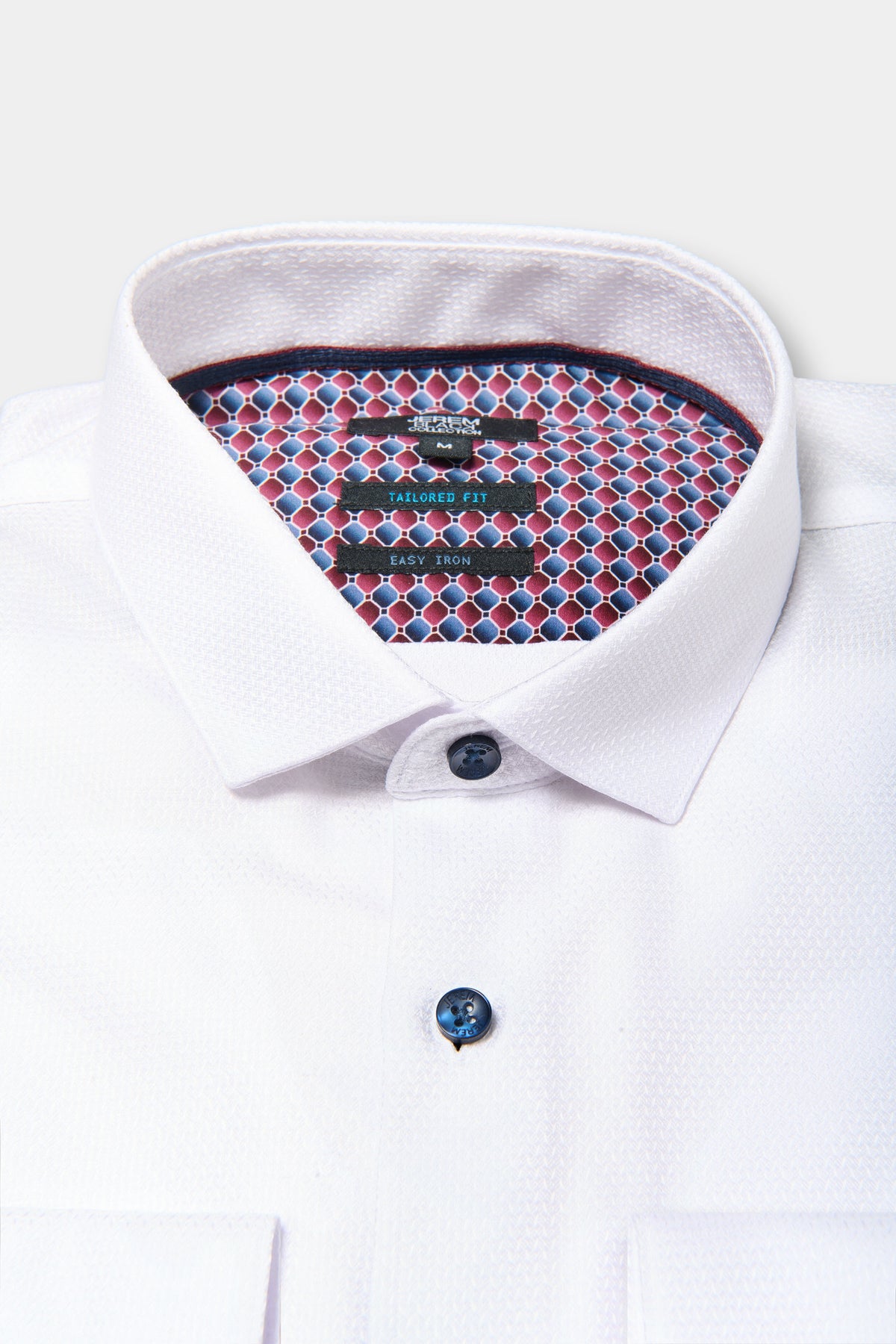 Camisa texturizada con motivos de fantasía entallada de fácil planchado de Jerem, corte entallado, fácil planchado
