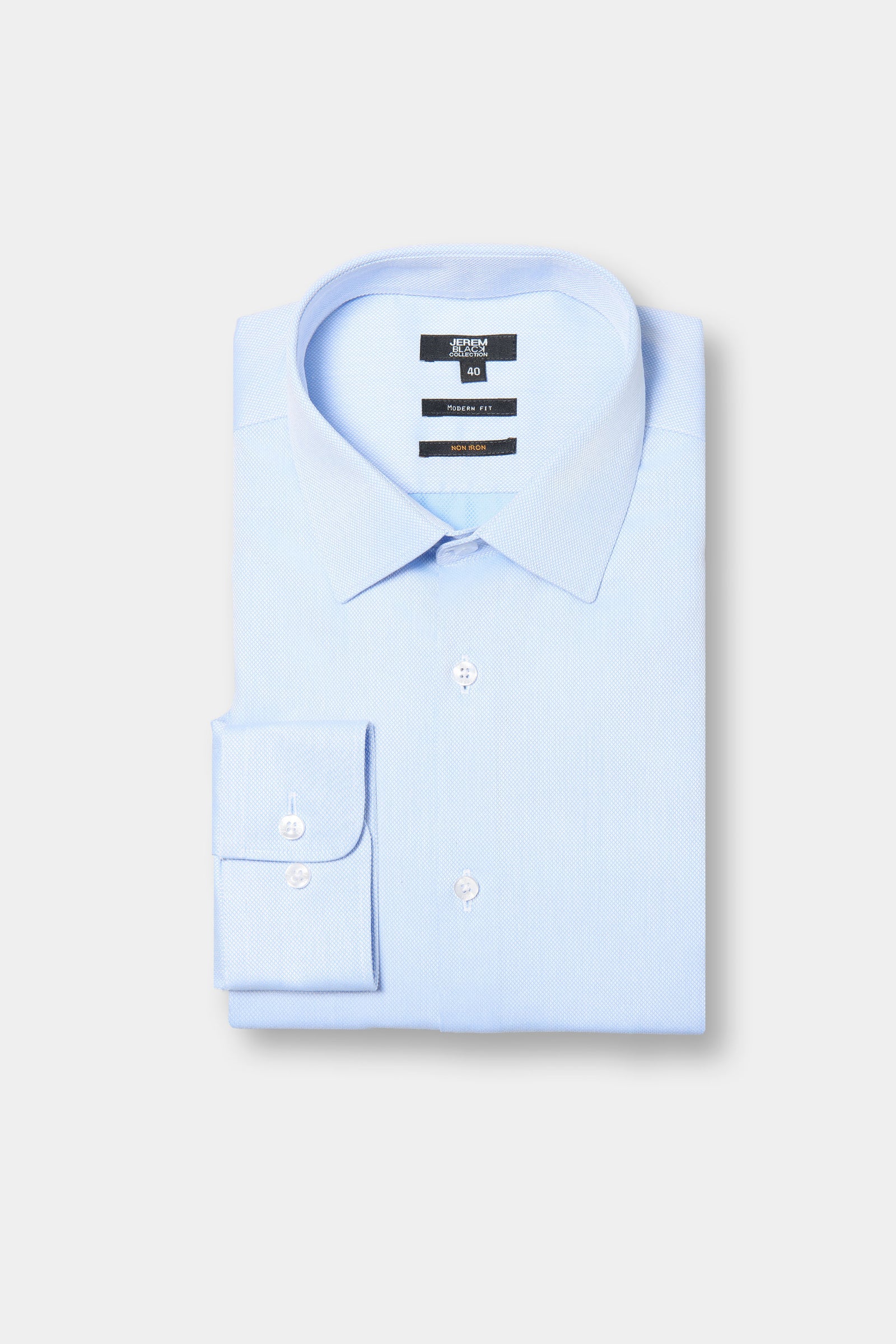 Chemise texturée en pur coton sans repassage coupe droite Jerem, col classique, coupe droite, sans repassage