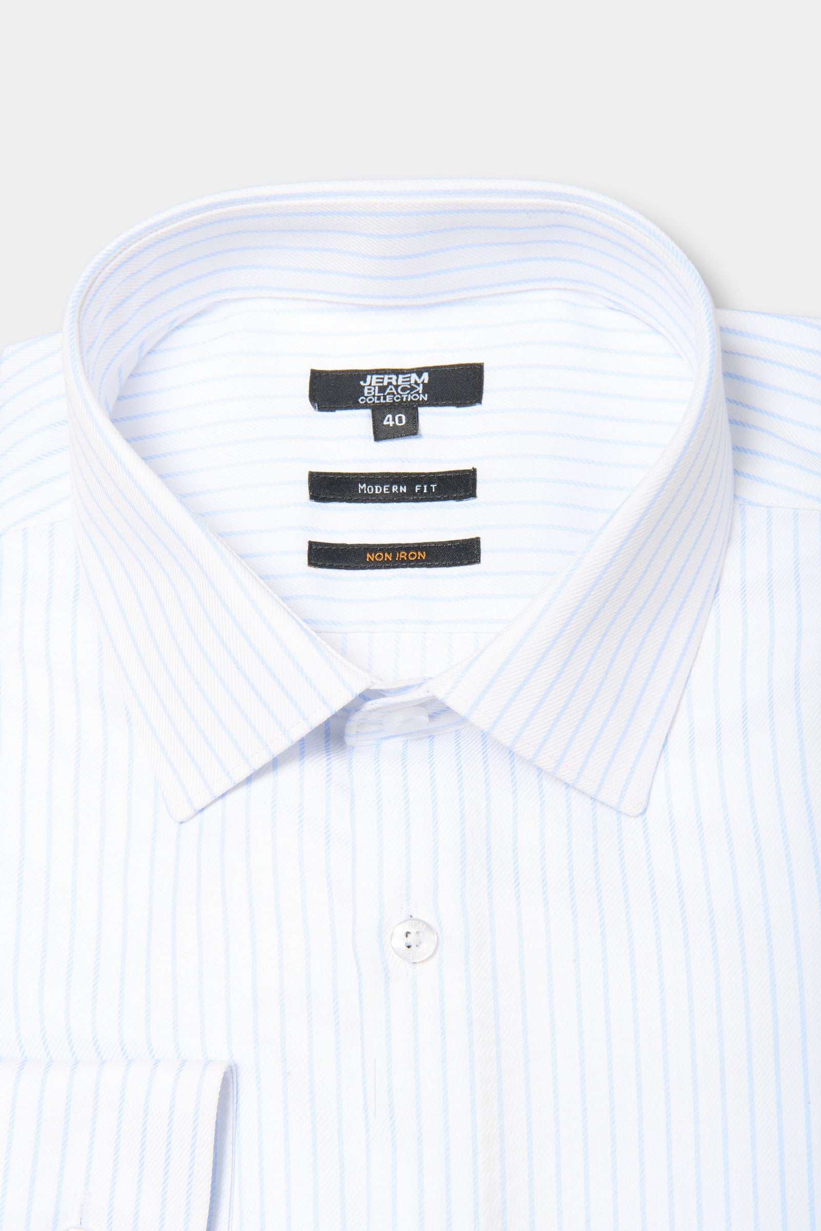 Chemise texturée à rayures bleu ciel Sans Repassage Coupe droite Jerem, coupe droite, sans repassage