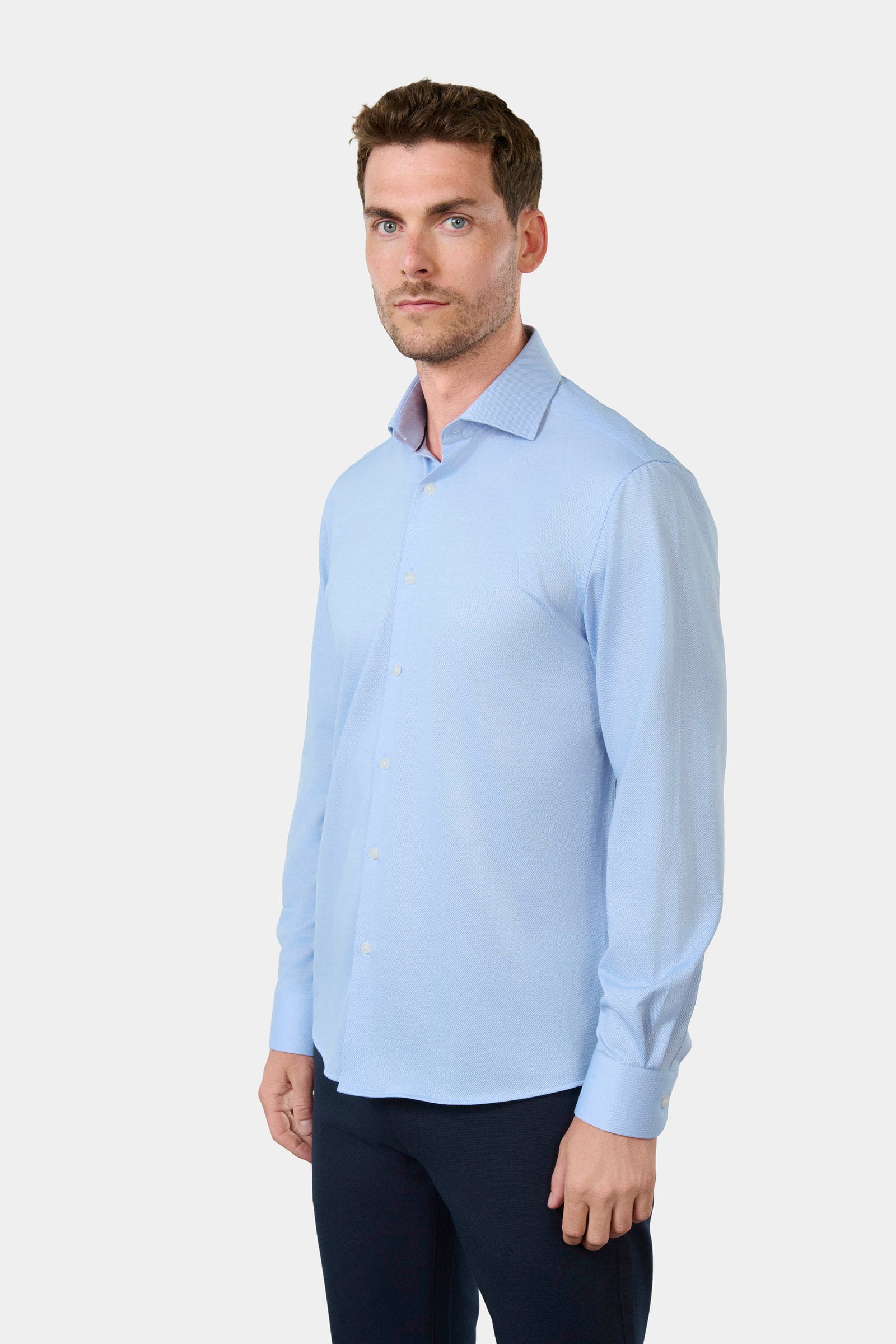 Chemise en jersey premium rayure en biais confortable Jerem, coupe confortable