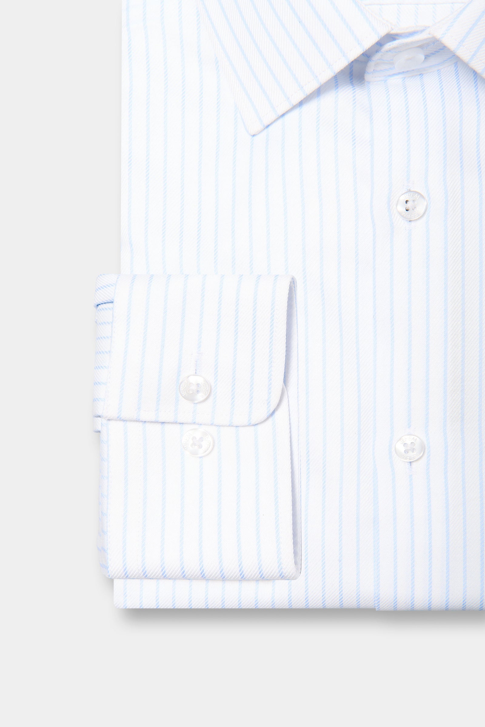 Chemise texturée à rayures bleu ciel Sans Repassage Coupe droite Jerem, sans repassage, col classique