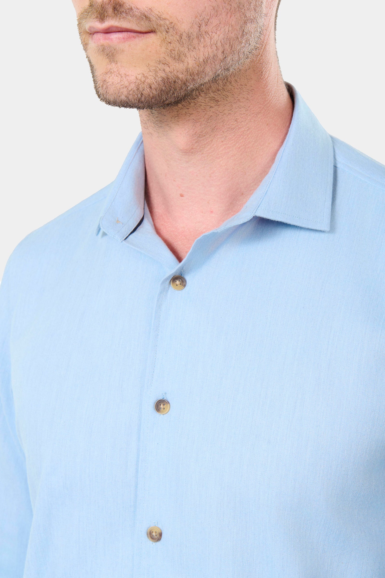 Chemise en twill de coton confortable Jerem, col classique, coupe confortable