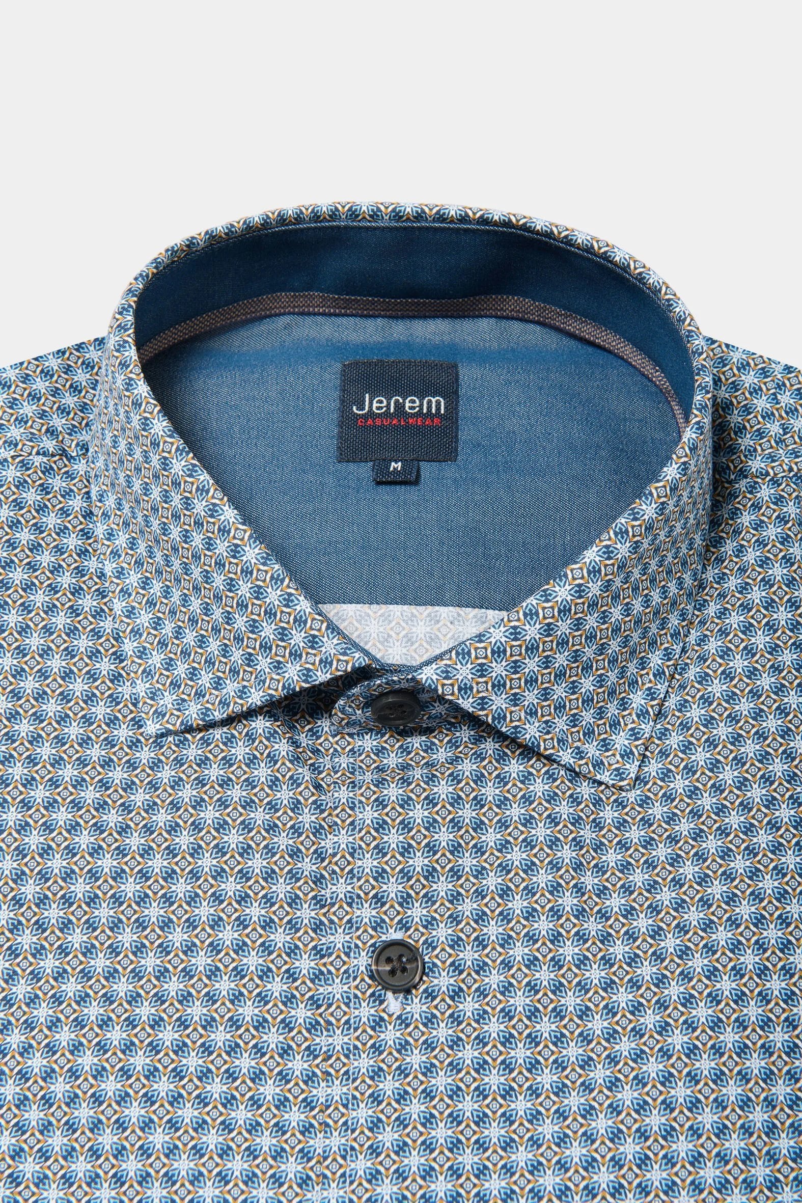 Chemise, popeline de coton imprimé fantaisie coupe confortable col classique Jerem, coupe confortable, col classique