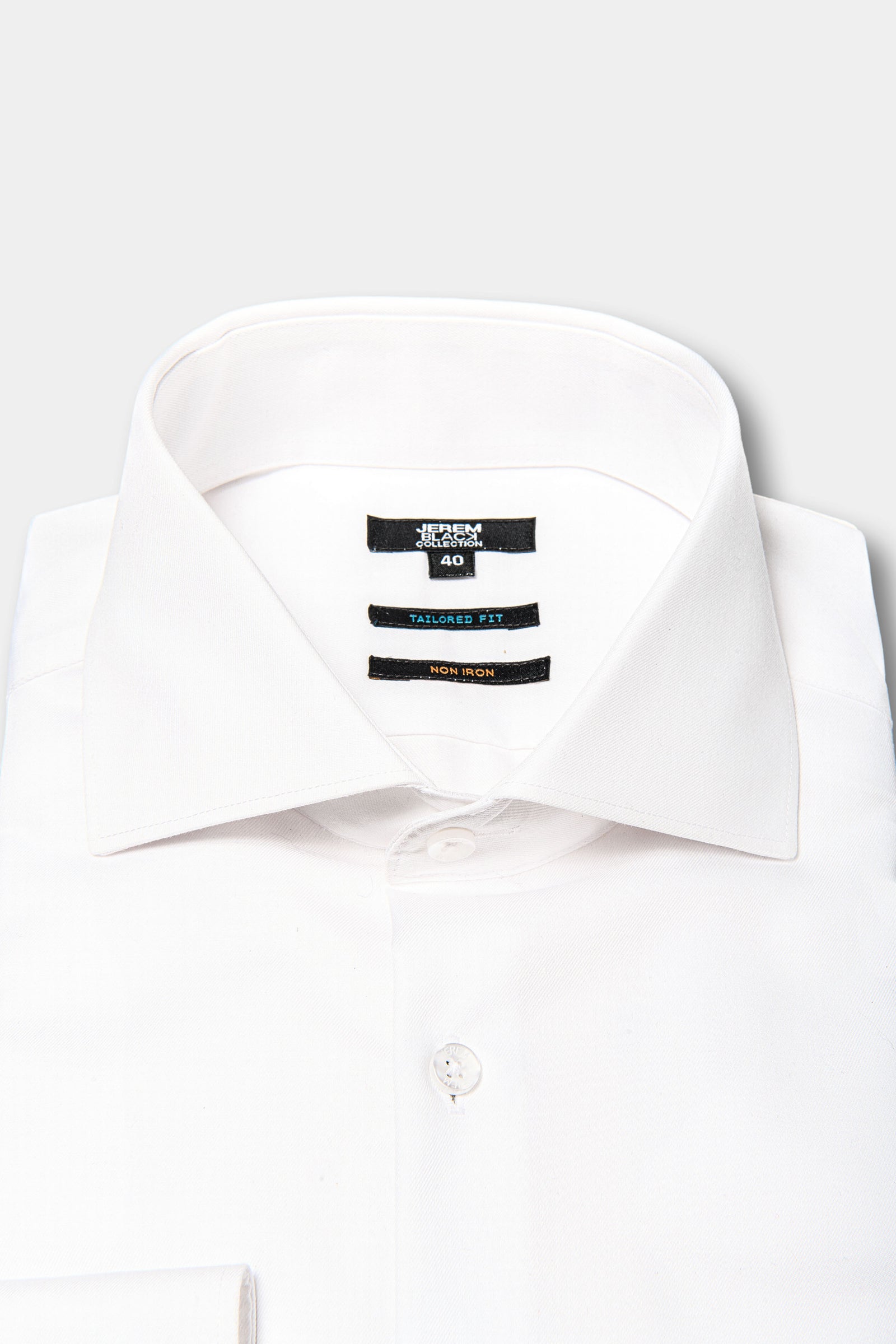 Chemise en twill de coton col italien sans repassage, Jerem