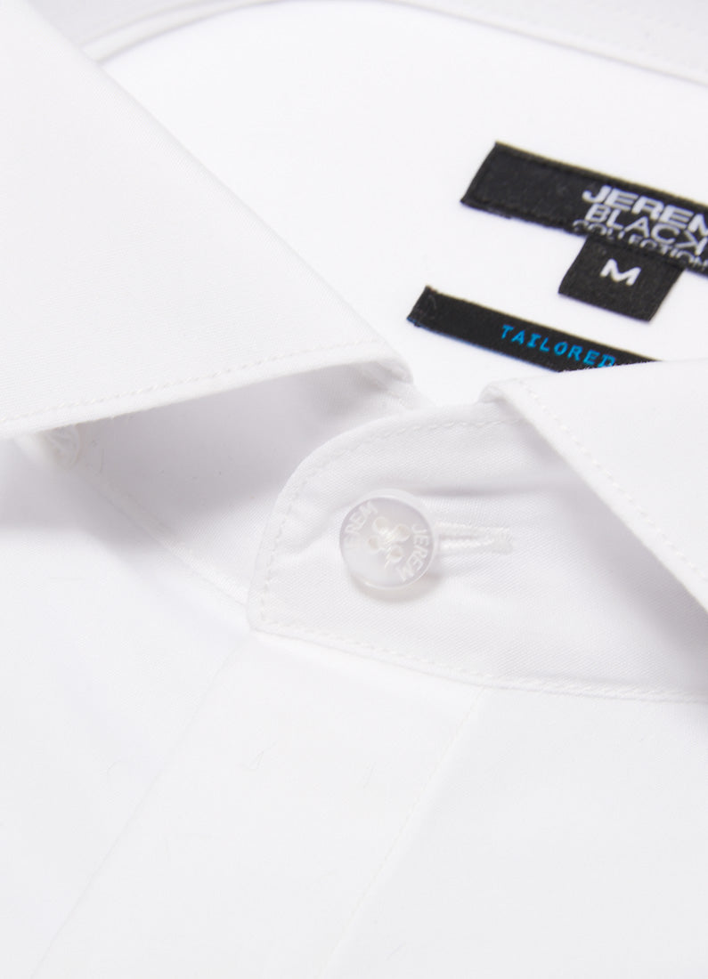 Cutaway collar dress shirt in tailored-fit cotton poplin by Jerem, slim fit view 5