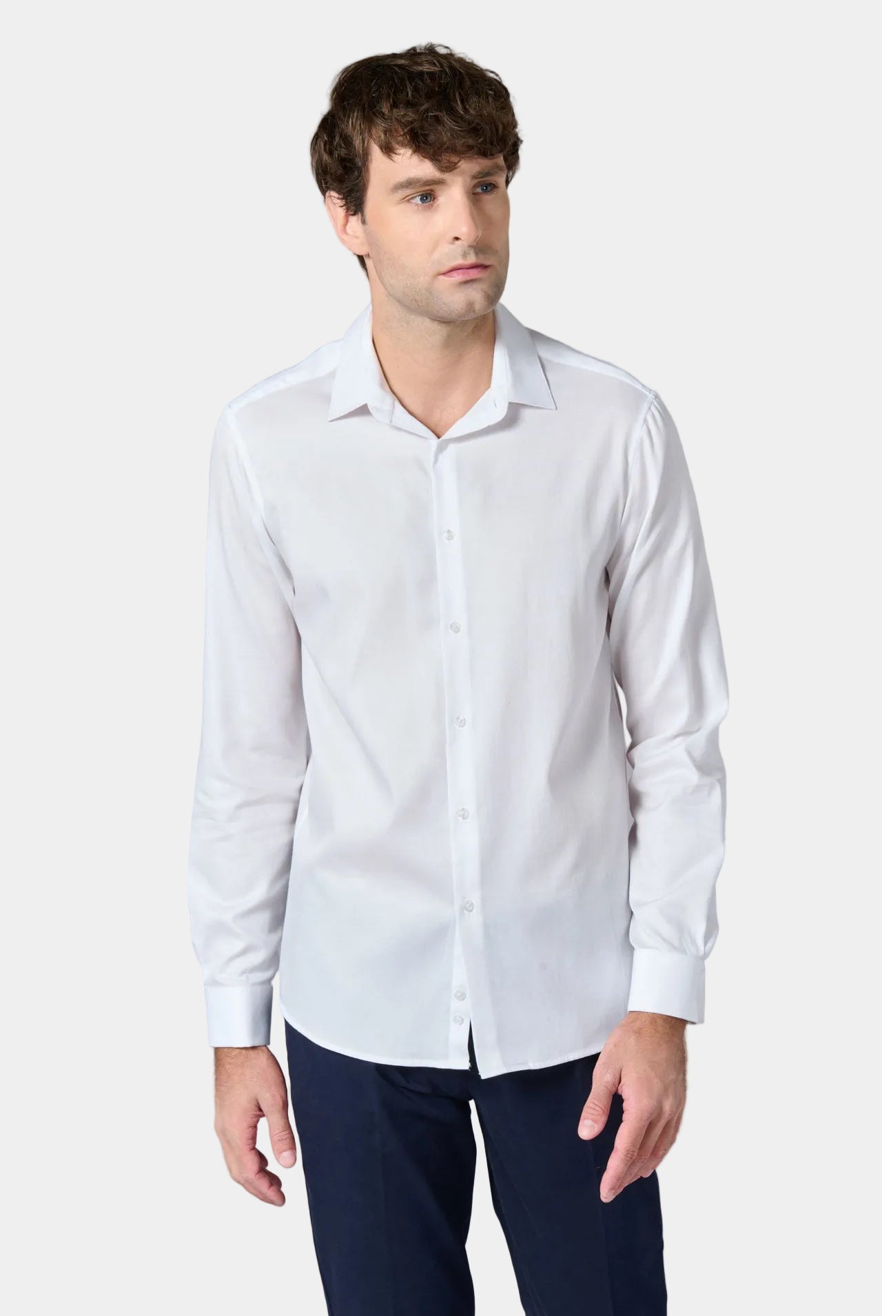 Chemise cérémonie texturée, pur coton coupe ajustée Jerem, coupe ajustée, col classique