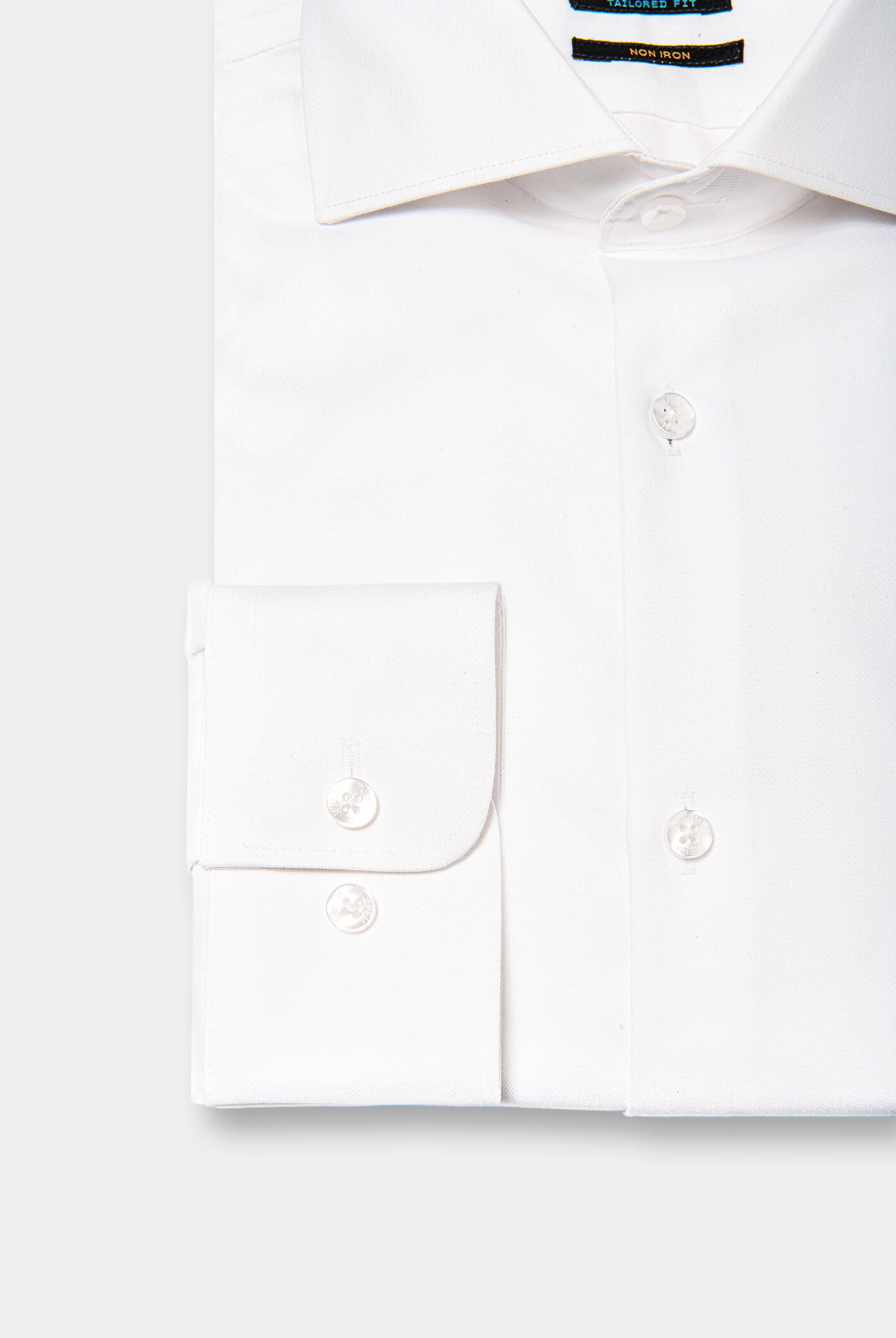 Chemise en twill de coton col italien sans repassage Jerem, sans repassage