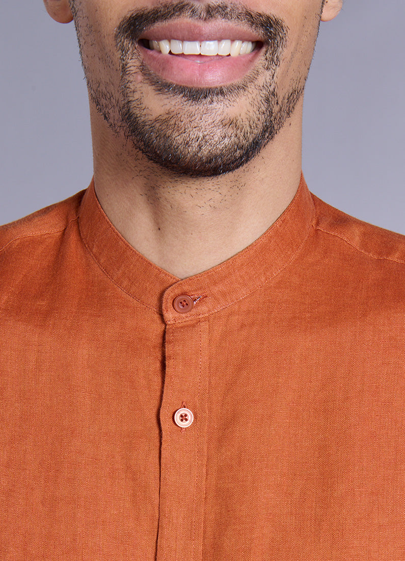 Lin col officier regular fit — Chemise Jerem vue 11