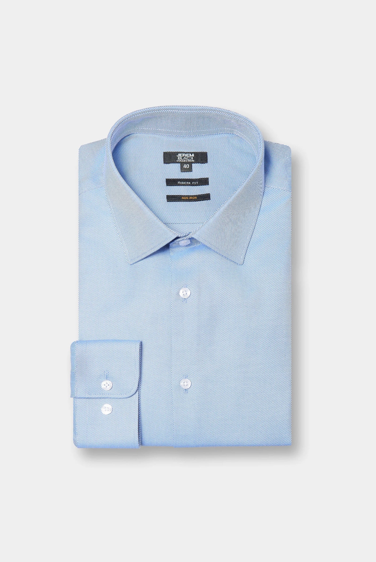 Chemise rayures en biais en coton sans repassage comfort fit Jerem, col classique, coupe droite, sans repassage