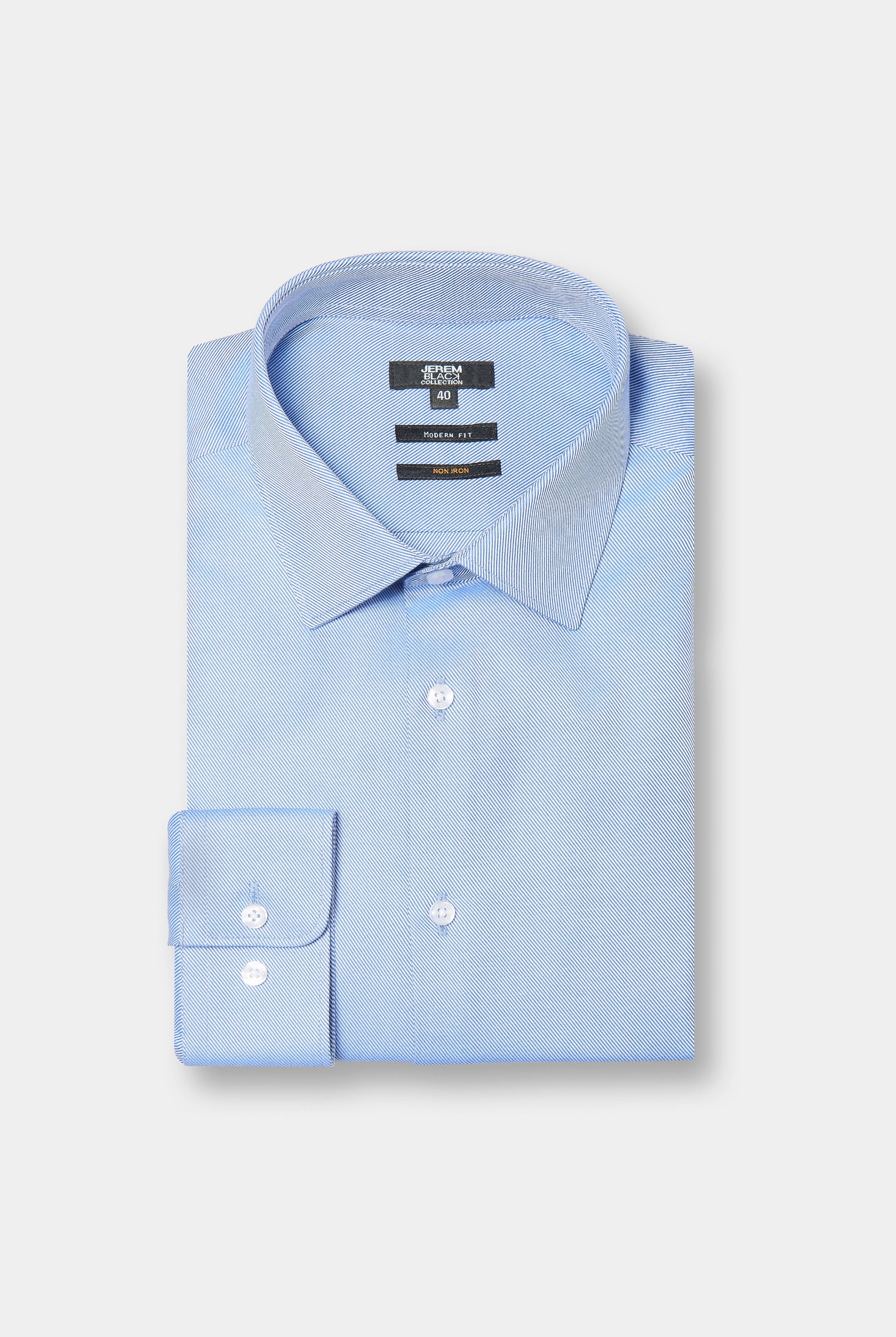 Chemise rayures en biais en coton sans repassage comfort fit Jerem, col classique, coupe droite, sans repassage