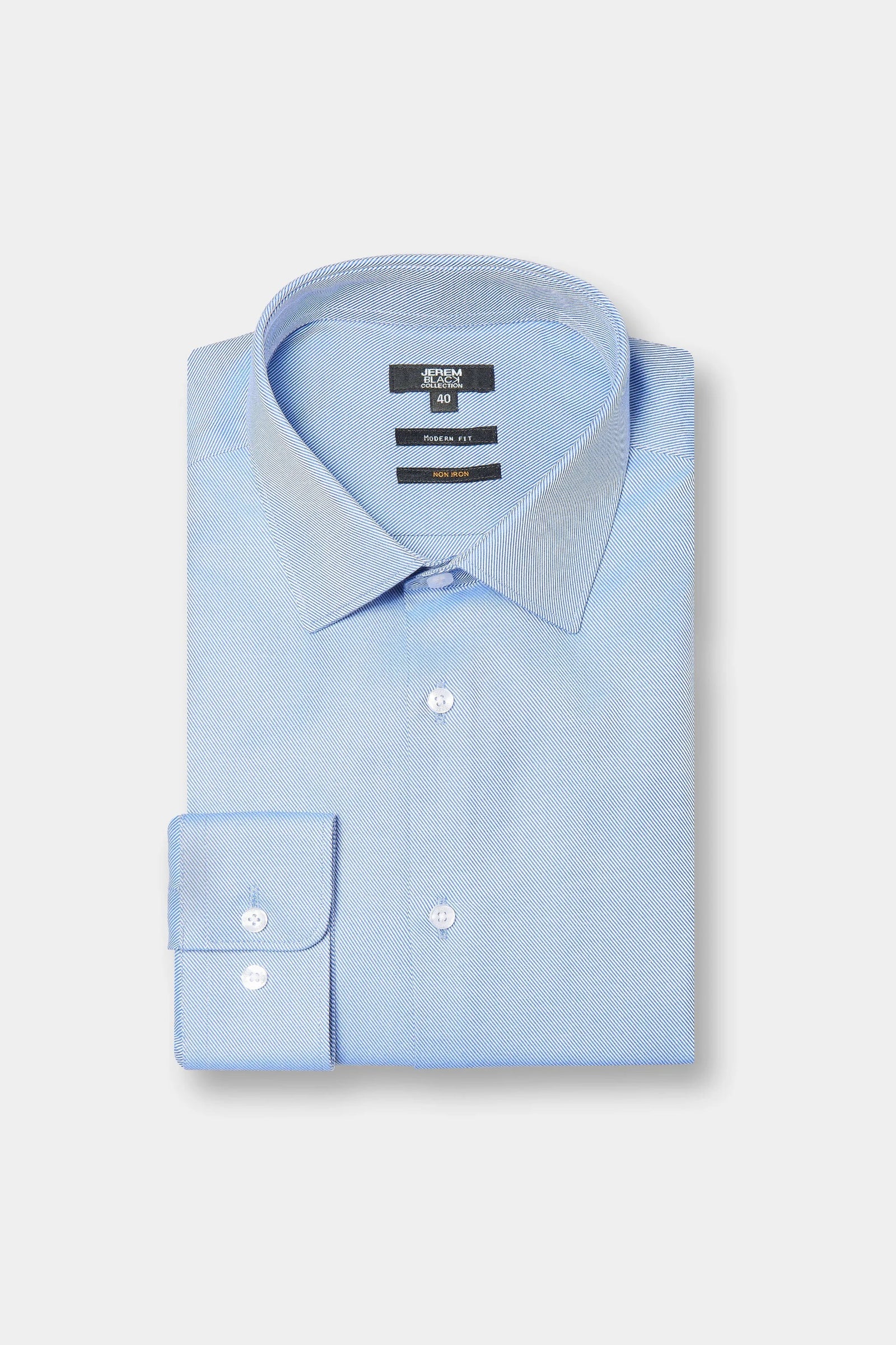 Chemise rayures en biais en coton sans repassage comfort fit Jerem, col classique, coupe droite, sans repassage