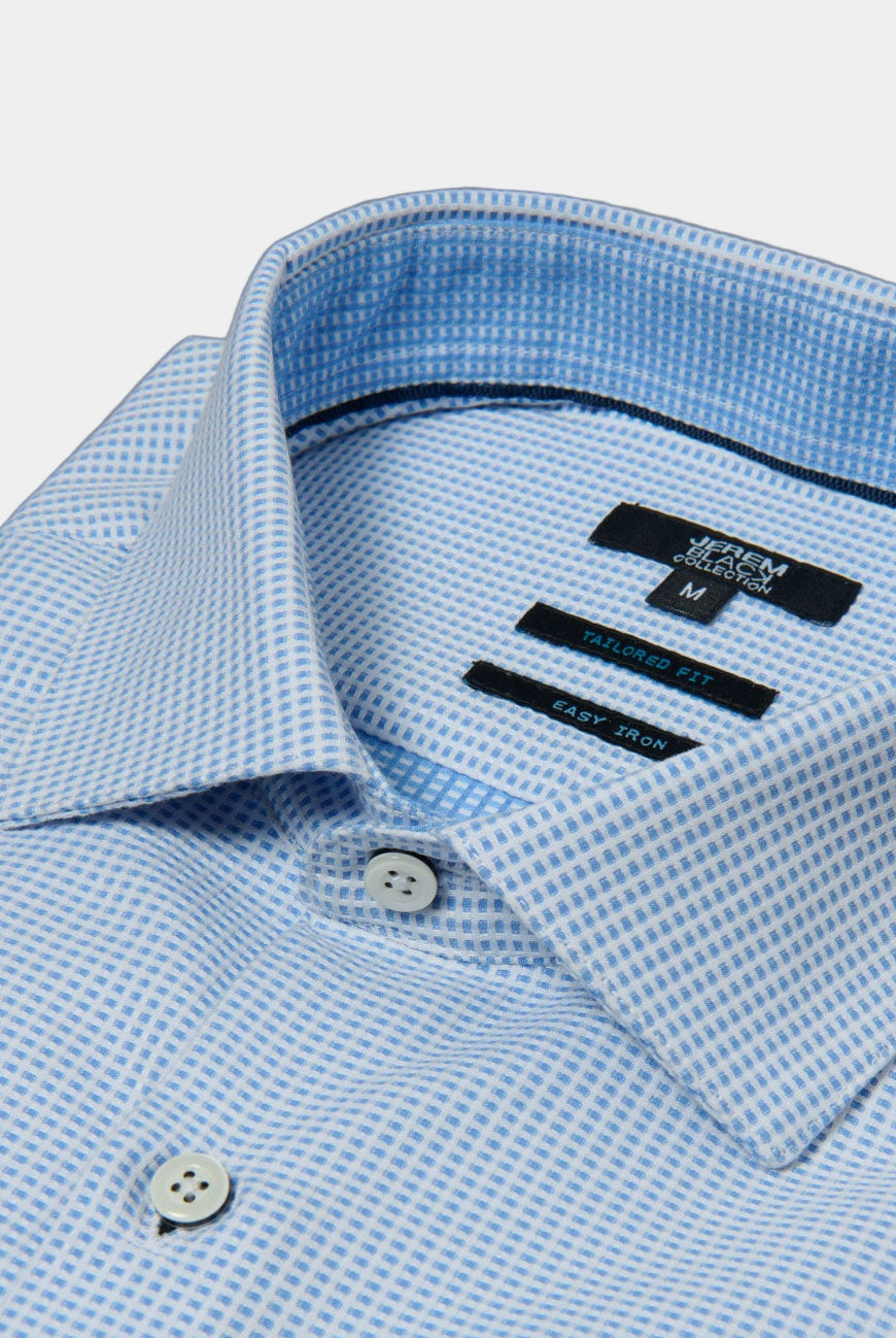 Chemise texturée, coton repassage facile coupe ajustée à intérieur contrasté Jerem, coupe ajustée, repassage facile