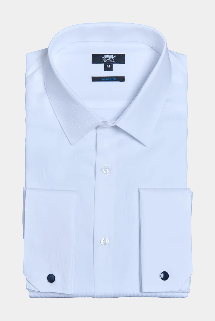 Chemise cérémonie texturée en pur coton coupe ajustée Jerem, col classique, coupe ajustée