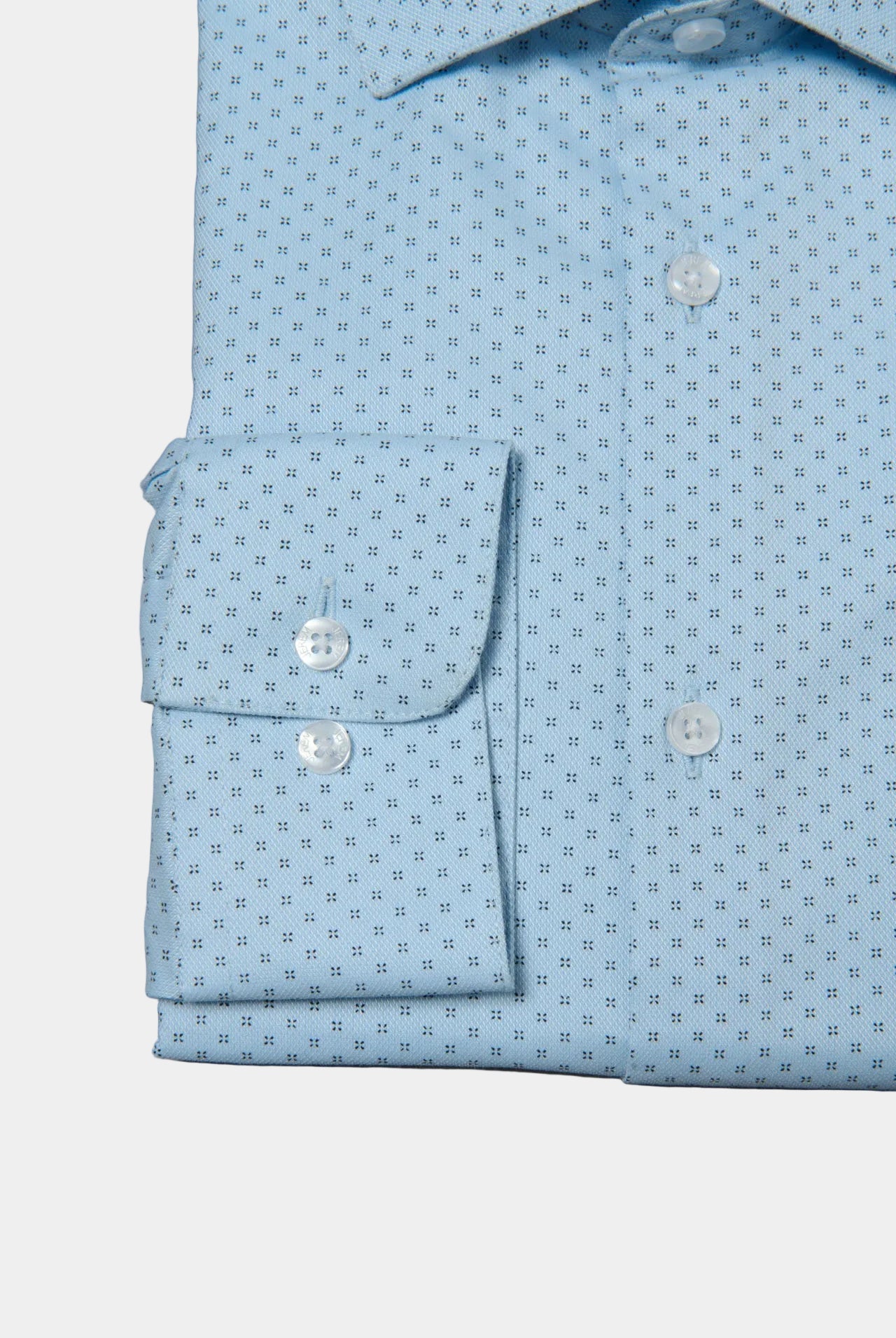 Matière coolmax : confort et performance - coupe droite — Chemise texturée micro-motif Jerem, col semi-italien, coupe droite