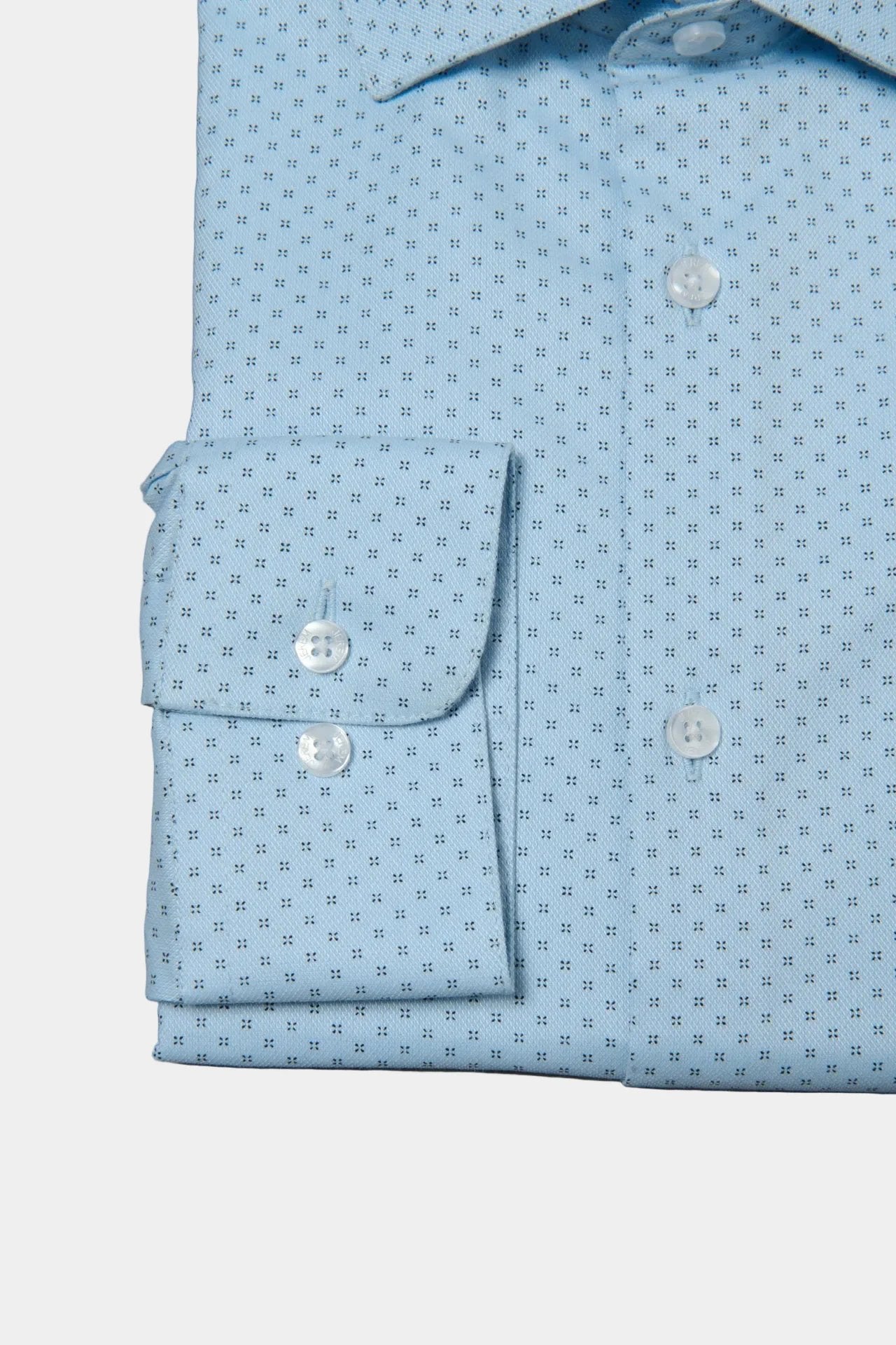 Matière coolmax : confort et performance - coupe droite — Chemise texturée micro-motif Jerem, col semi-italien, coupe droite