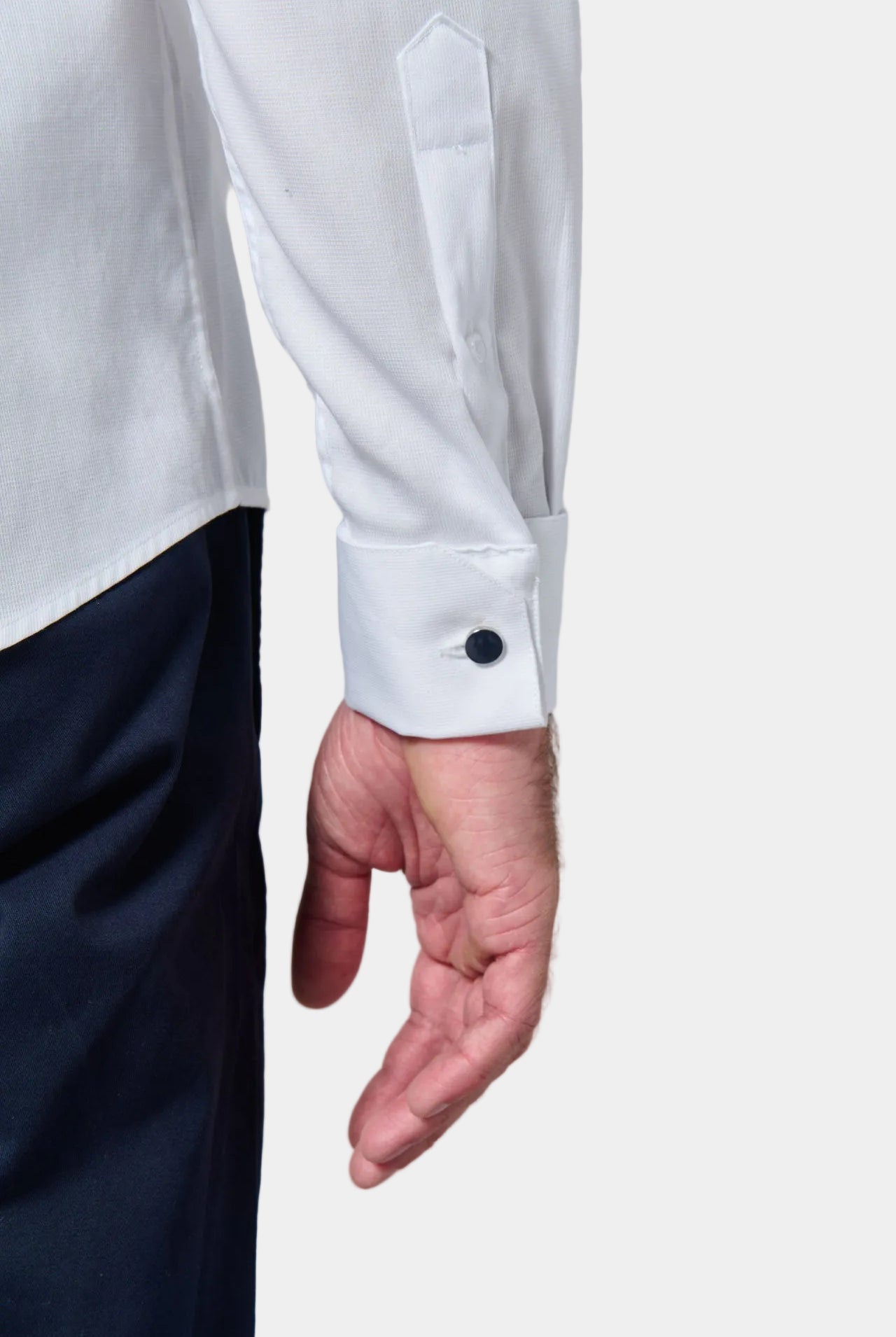 Pur coton coupe ajustée — Chemise cérémonie texturée Jerem, col classique, coupe ajustée