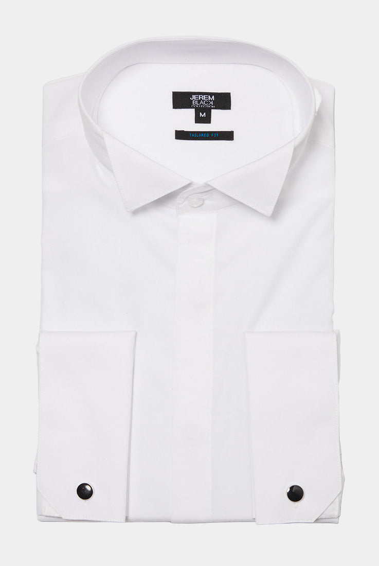 Camisa de ceremonia con cuello italiano de Jerem, corte entallado