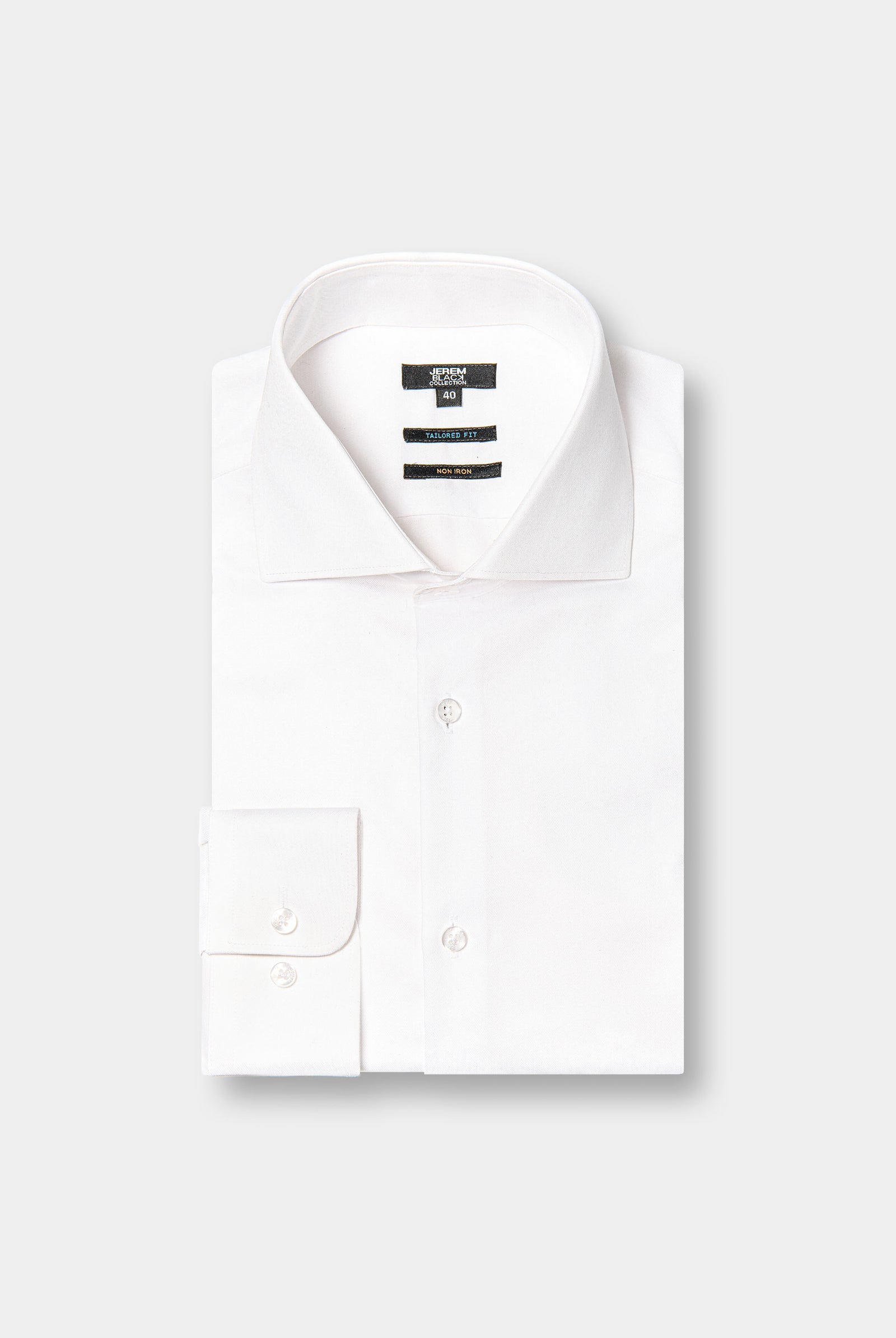 Twill de coton col italien sans repassage — Chemise Jerem, coupe ajustée