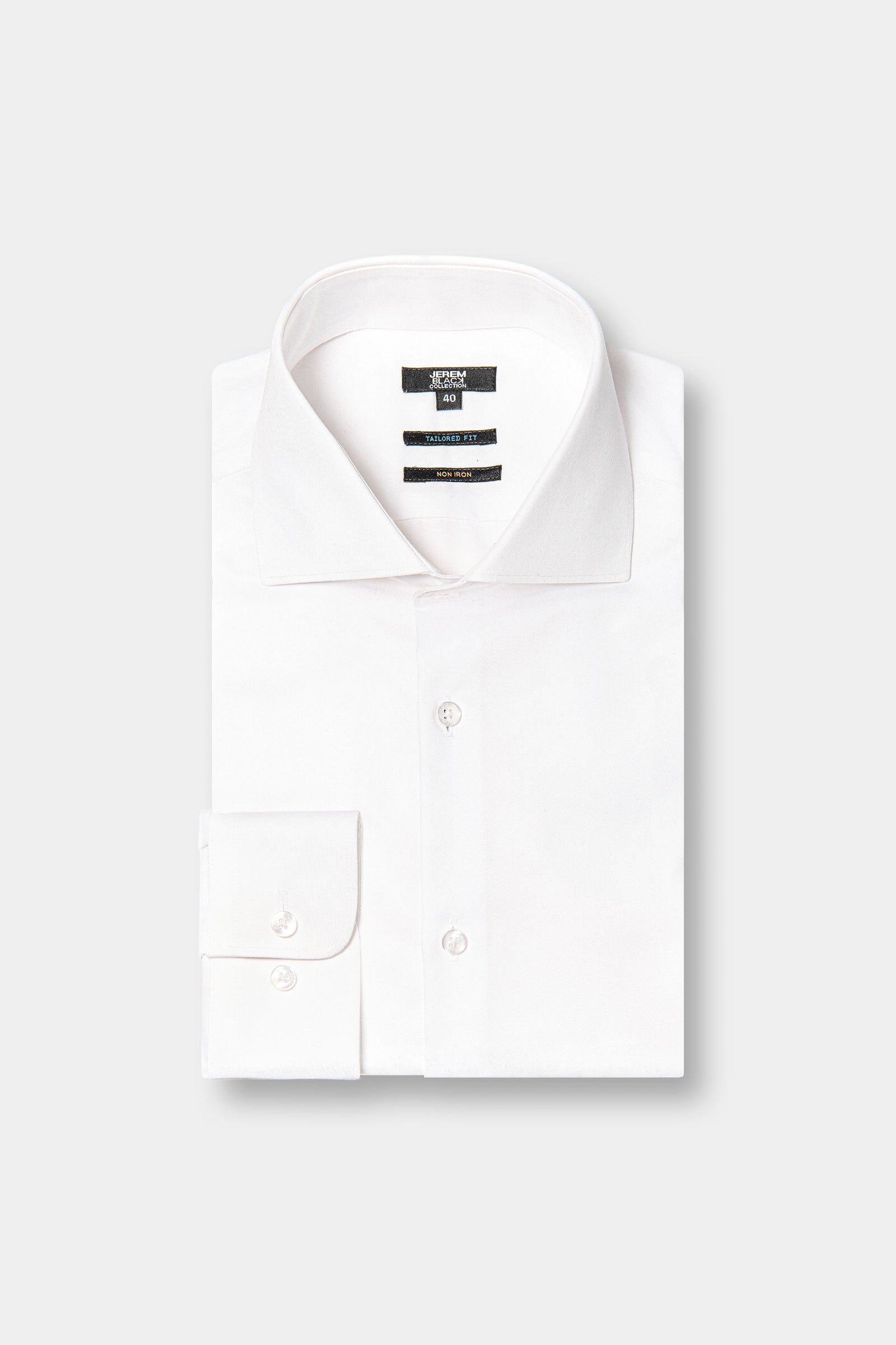 Twill de coton col italien sans repassage — Chemise Jerem, coupe ajustée